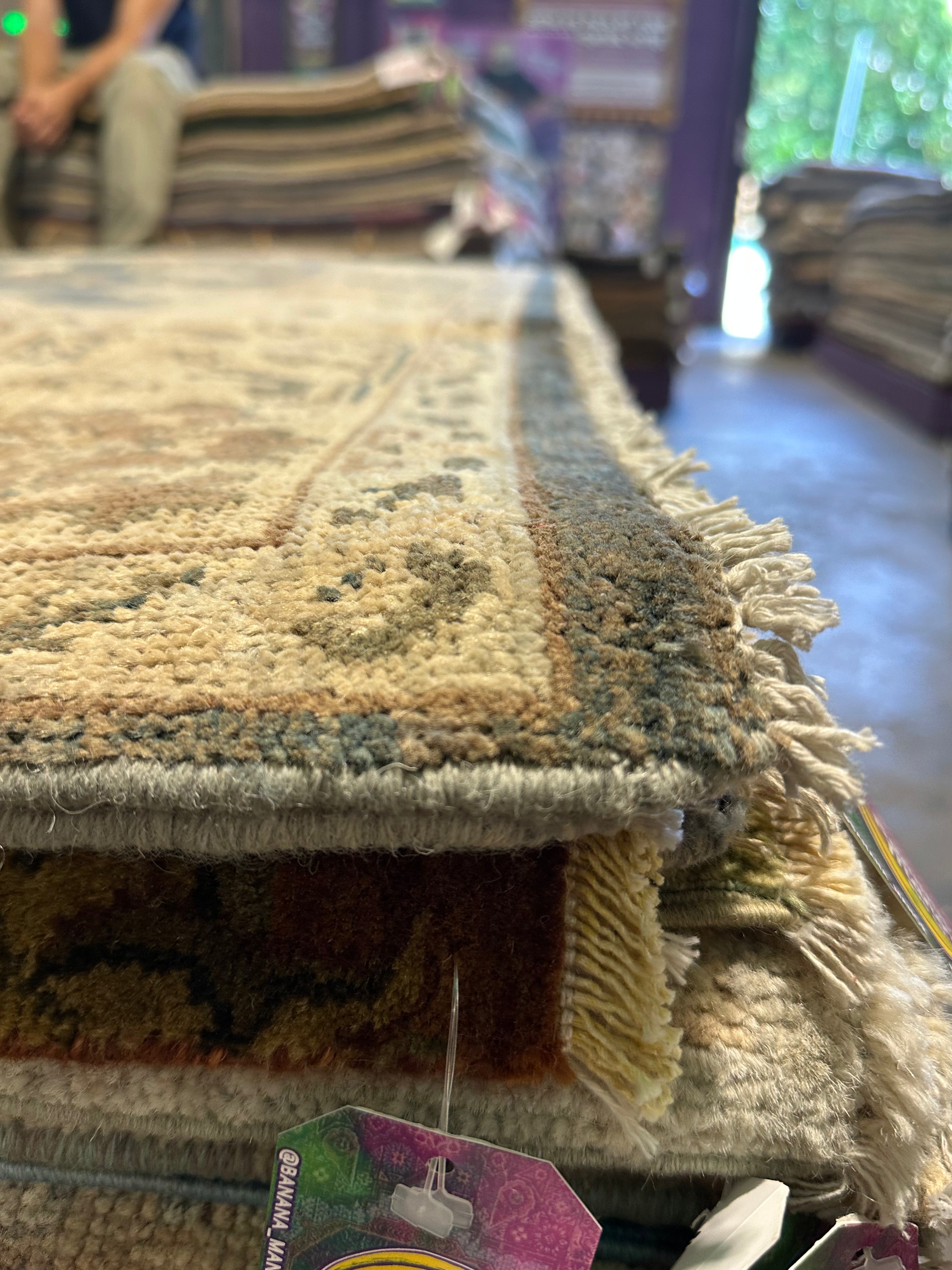 Mari 5.4x7.5 Blue Whitewashed Hand-Knotted Oushak