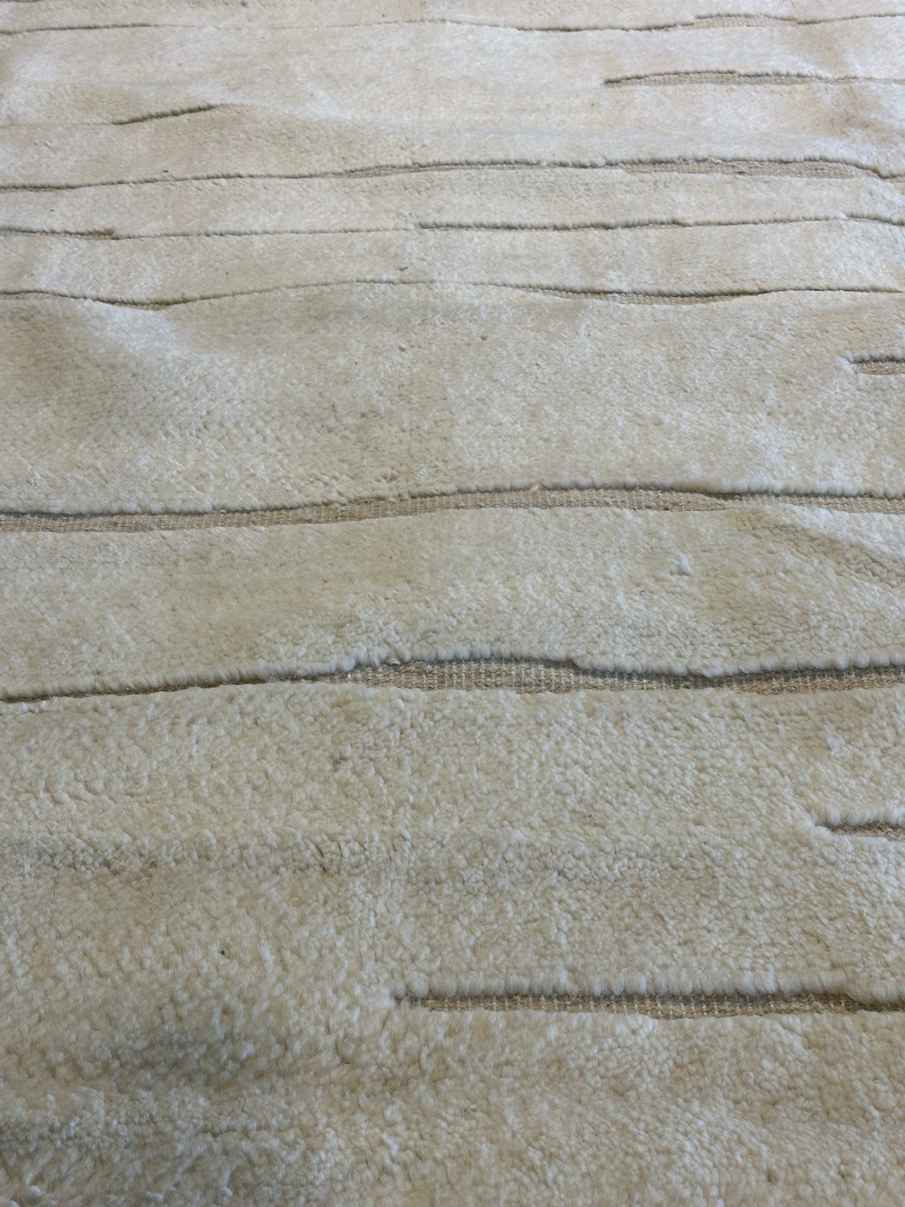 Kris Layden 10x13.11 Cream Hand-Knotted Afghani Moroccan Style Rug