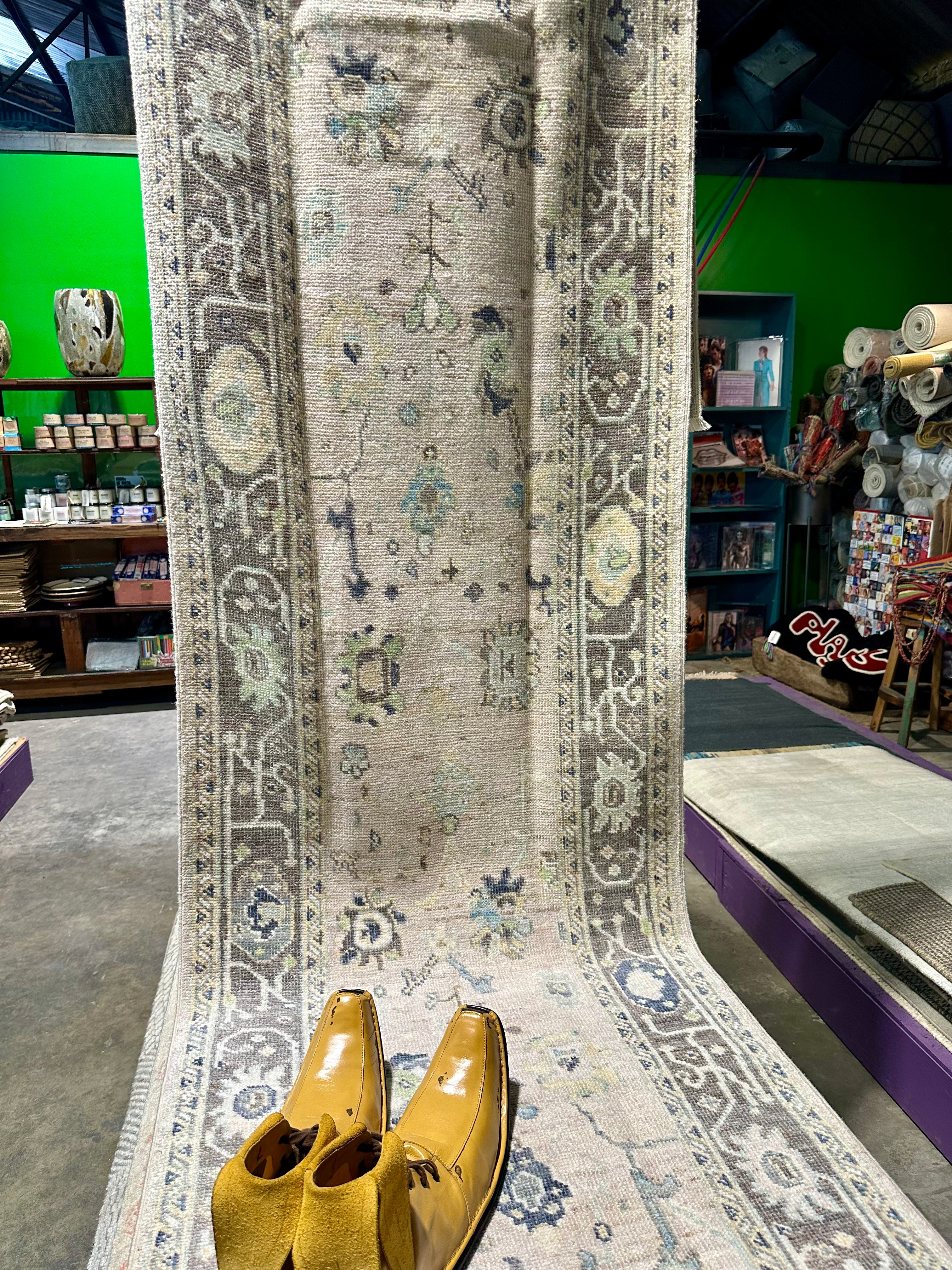 Marilyn Thornhill 2.8x13.10 Colorful Afghani Whitewashed Oushak Runner