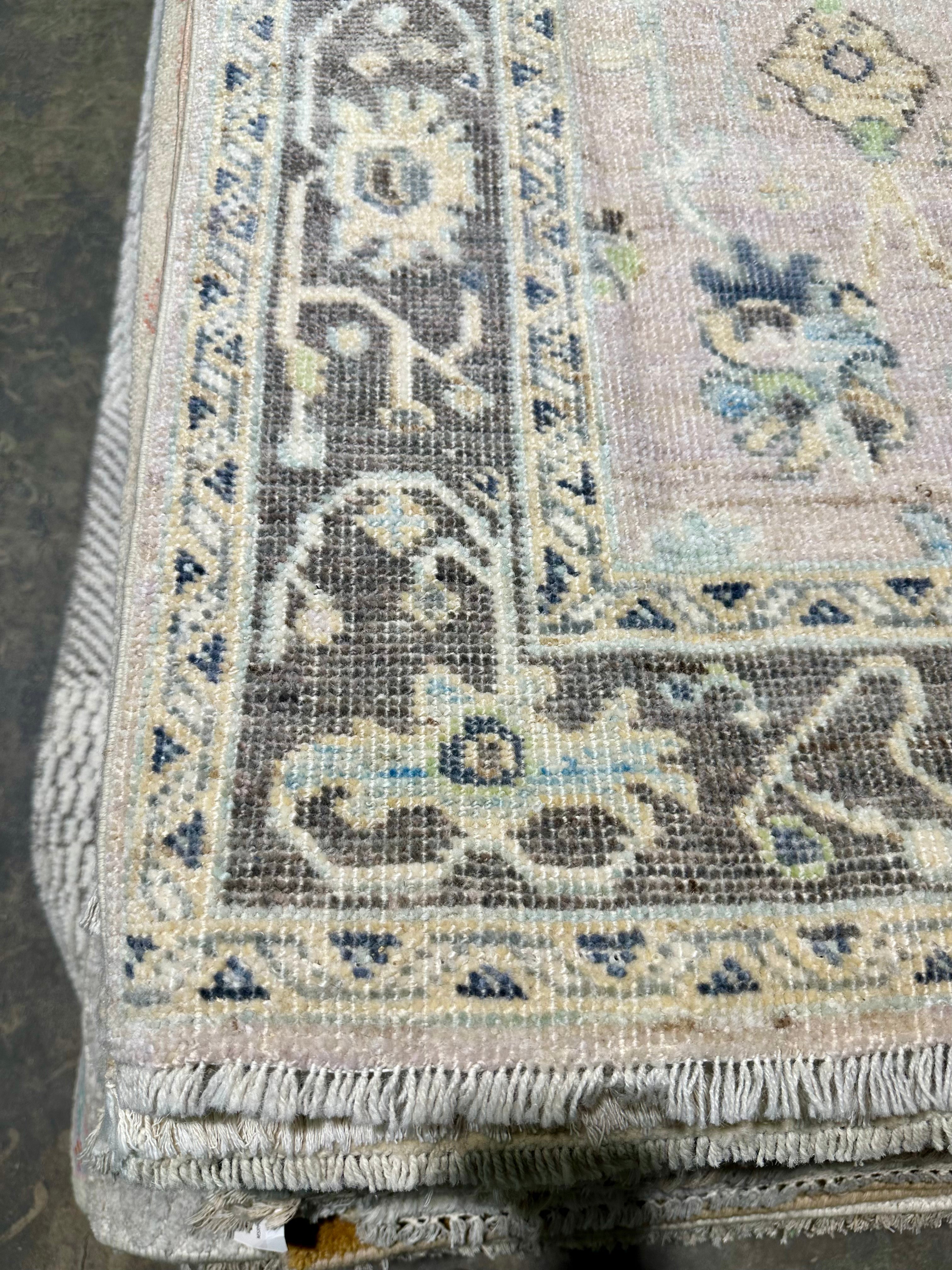 Marilyn Thornhill 2.8x13.10 Colorful Afghani Whitewashed Oushak Runner
