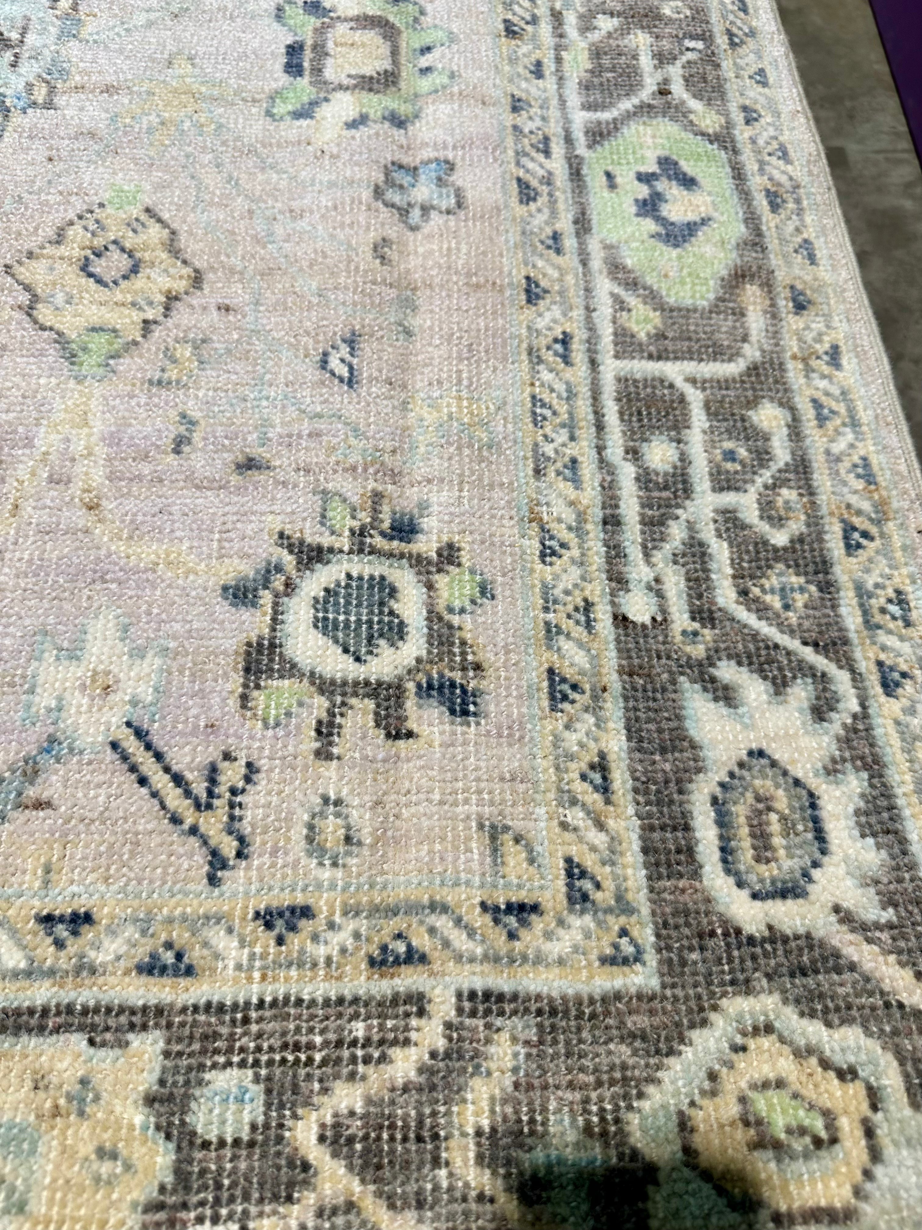Marilyn Thornhill 2.8x13.10 Colorful Afghani Whitewashed Oushak Runner