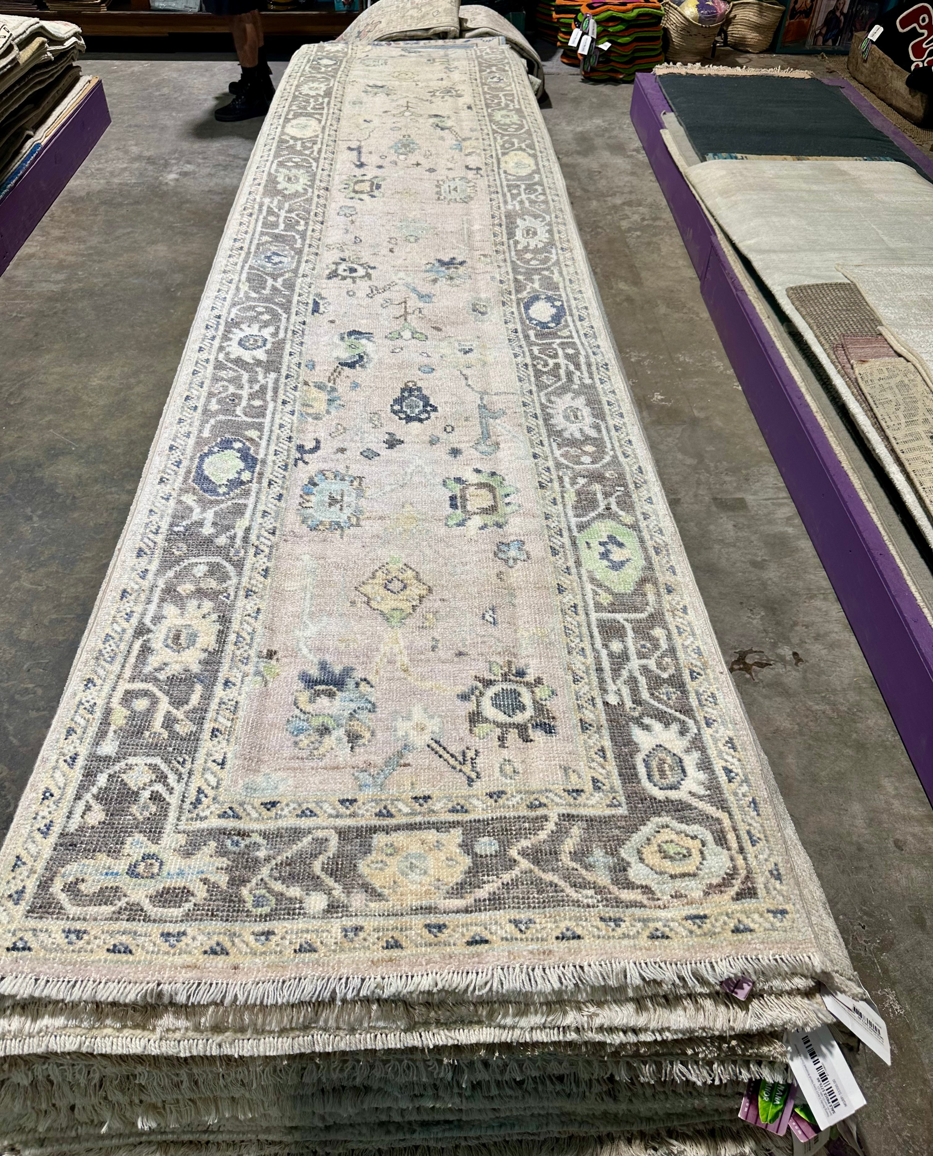 Marilyn Thornhill 2.8x13.10 Colorful Afghani Whitewashed Oushak Runner