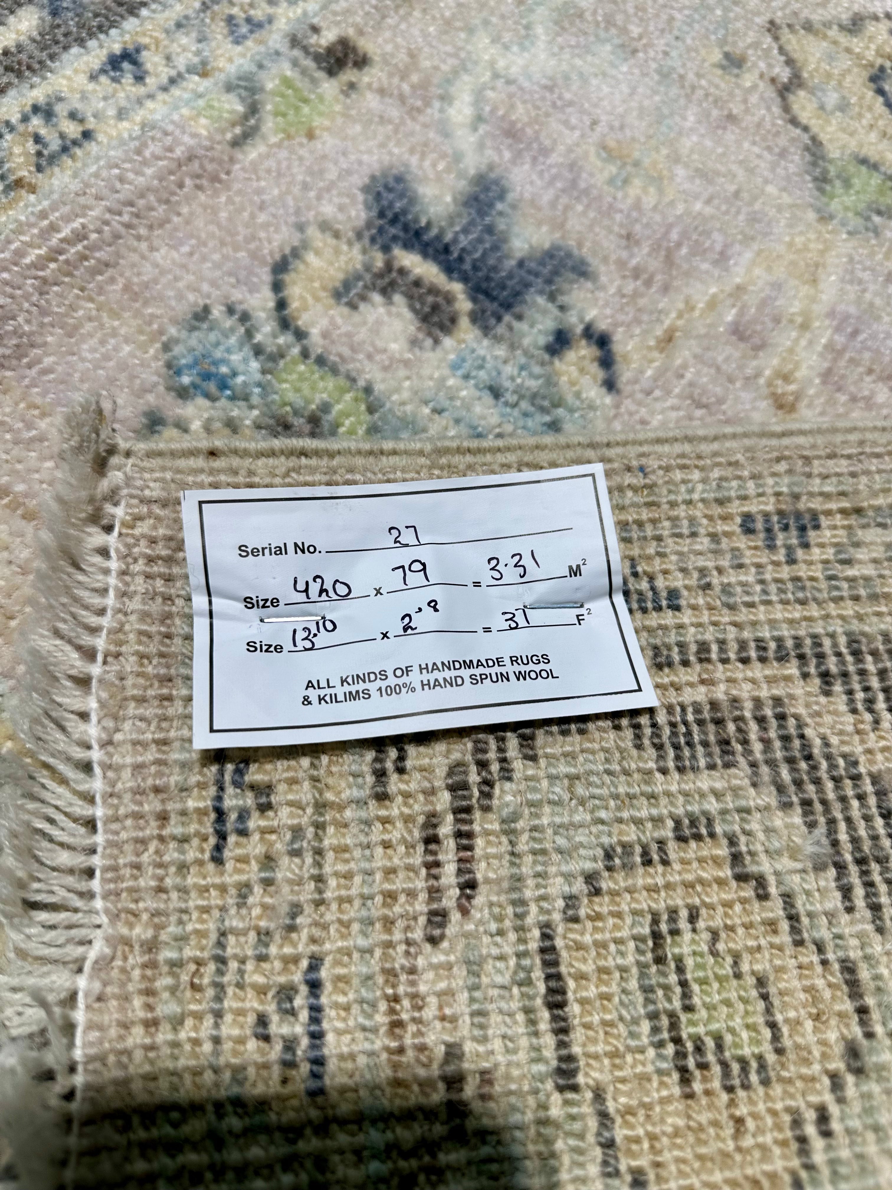 Marilyn Thornhill 2.8x13.10 Colorful Afghani Whitewashed Oushak Runner