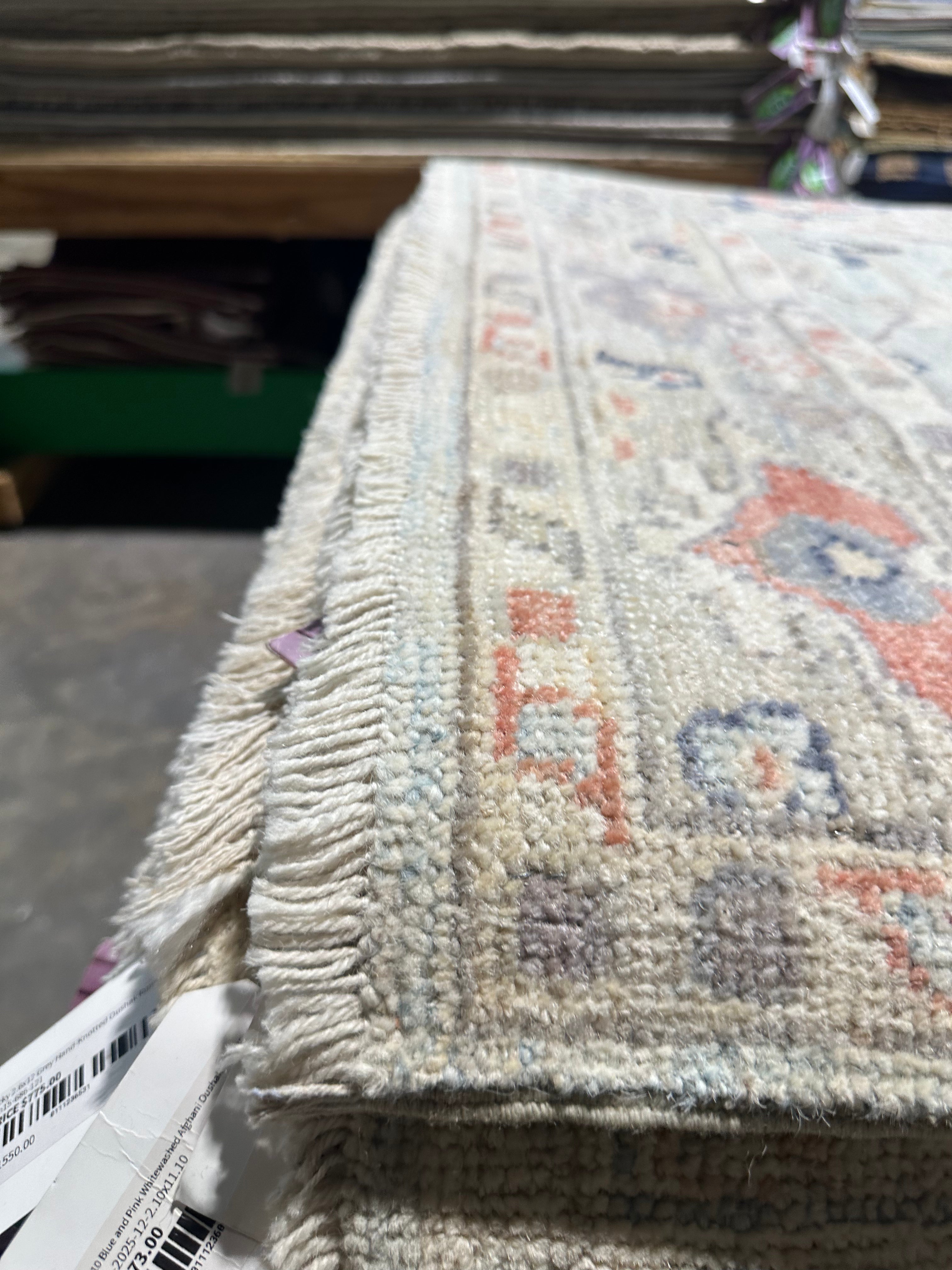 Enid Sinclair 2.11x18 Colorful Afghani Whitewashed Oushak Runner