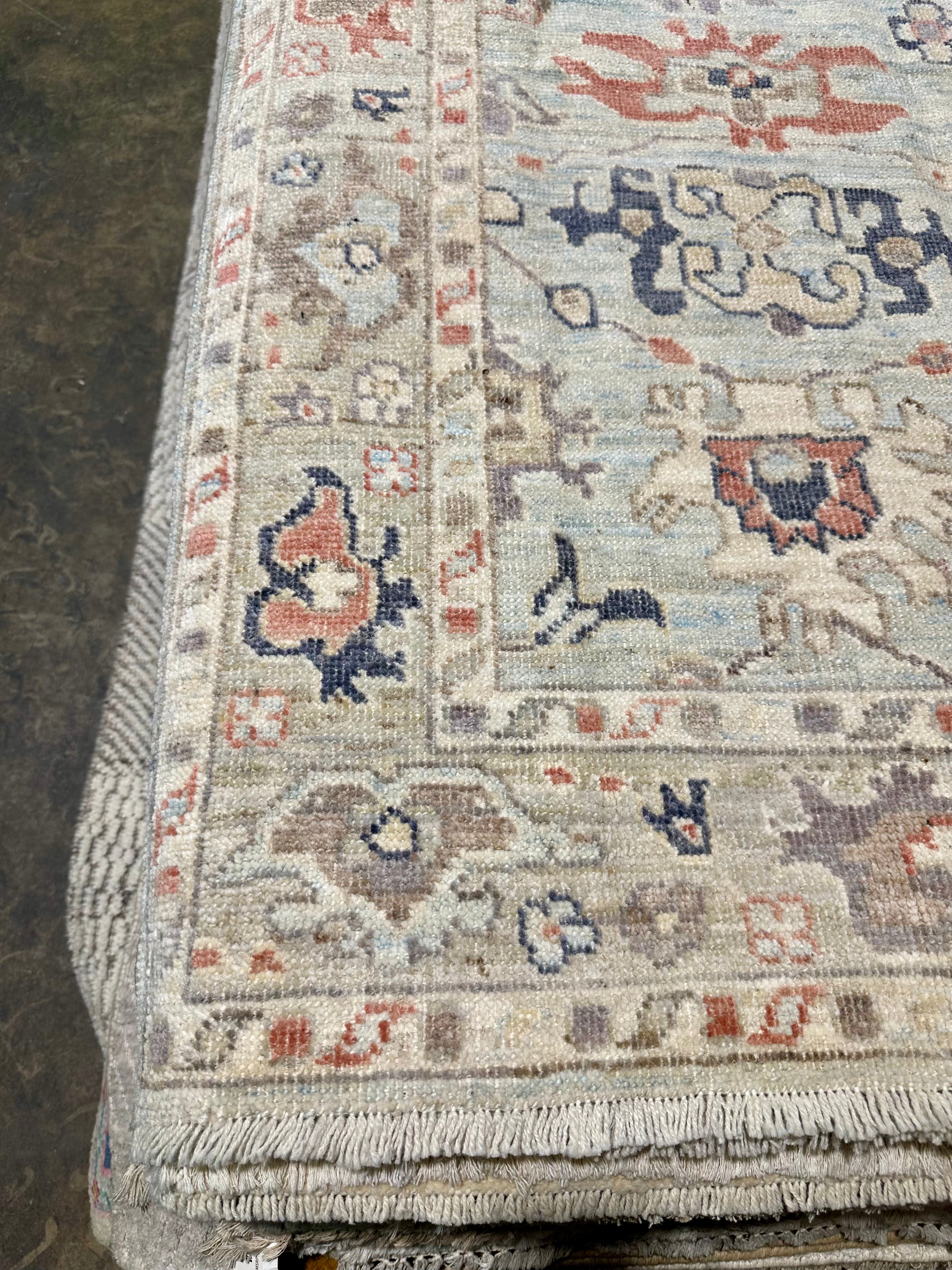 Enid Sinclair 2.11x18 Colorful Afghani Whitewashed Oushak Runner