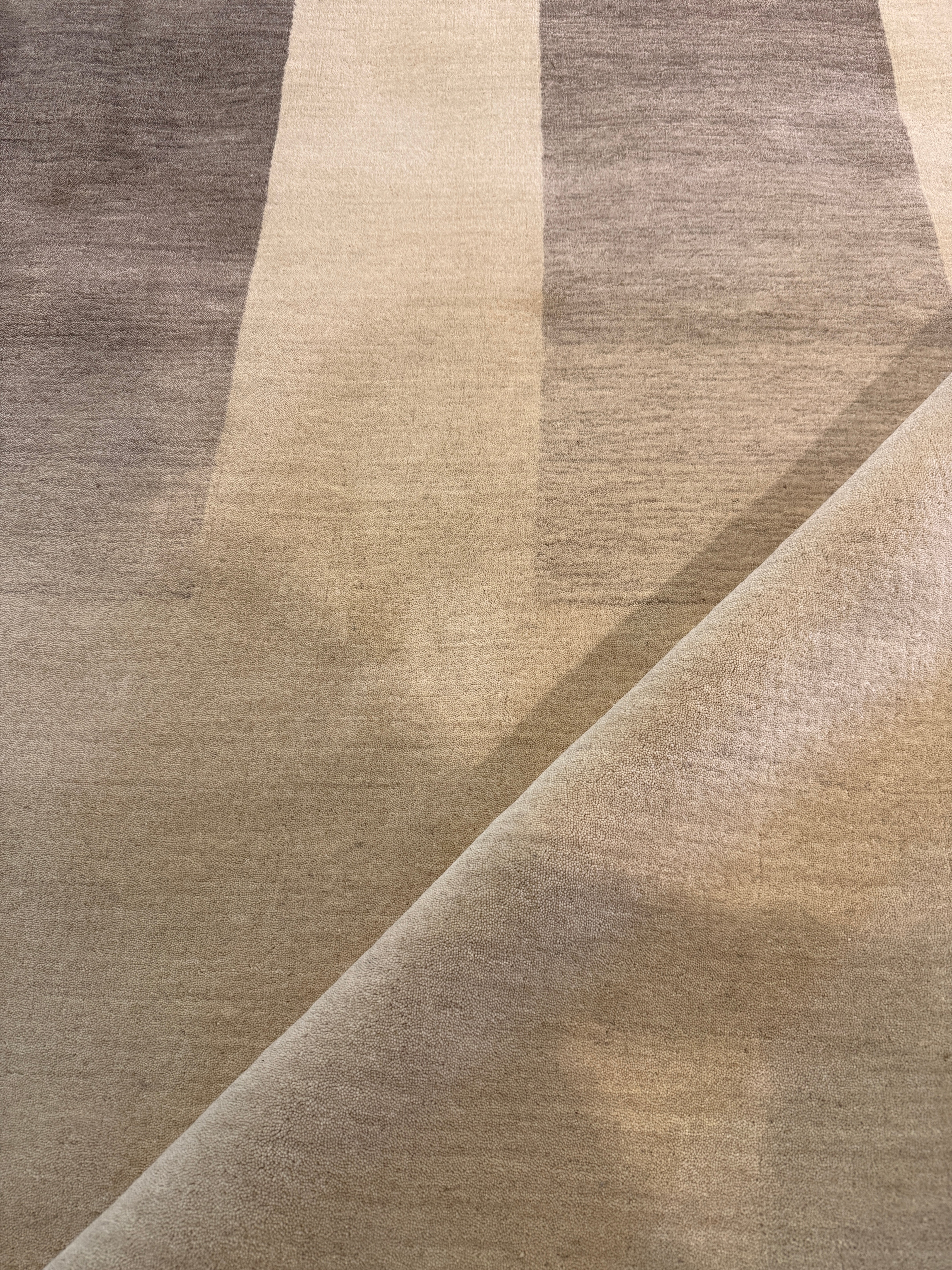 Elphaba 8x11 Ivory and Light Brown Handwoven Modern Rug