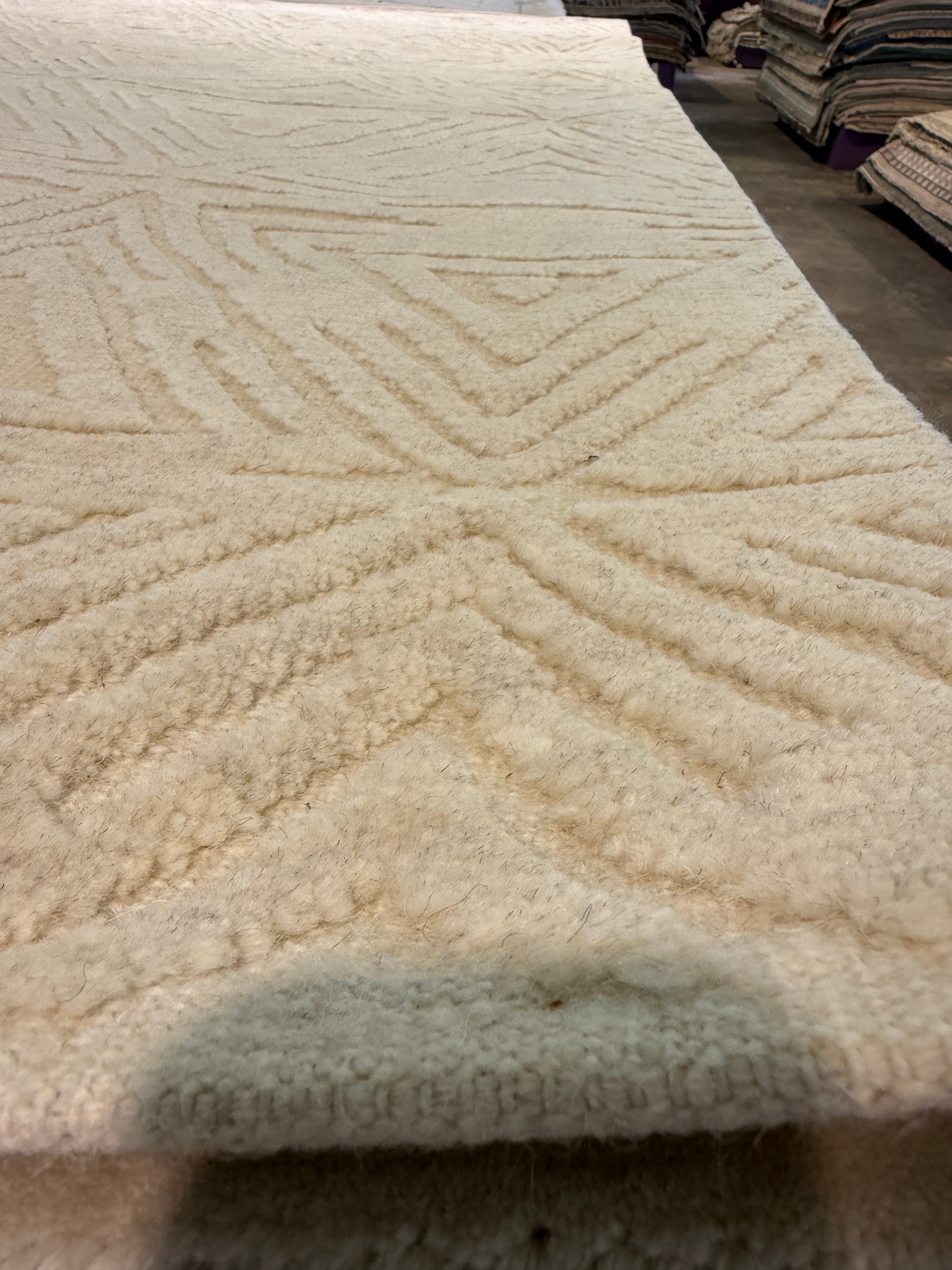 Luciano 8x10 Hand-Knotted Ivory High Low