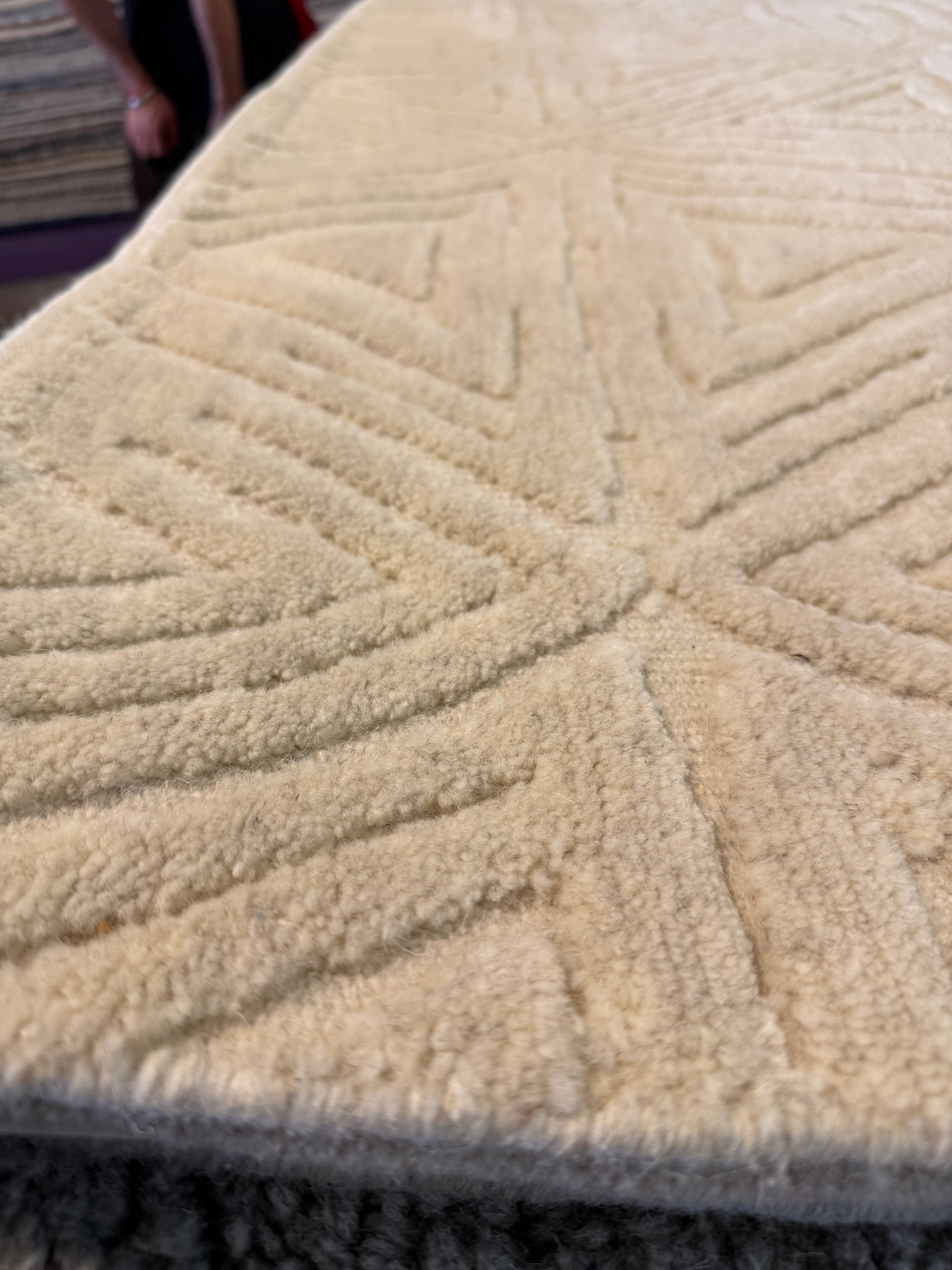 Luciano 8x10 Hand-Knotted Ivory High Low