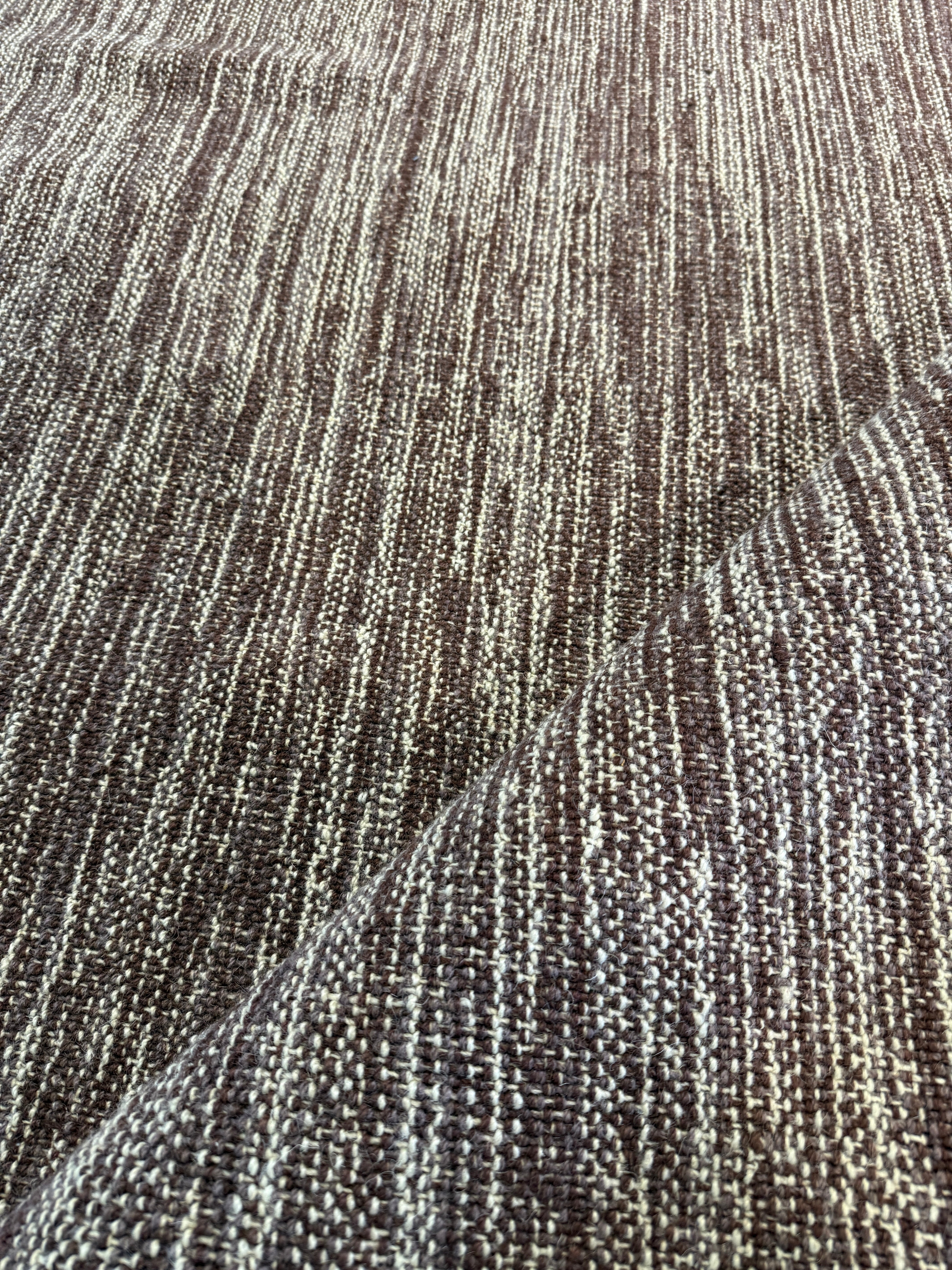 Will Walker 9x12 Hand-Woven Durrie Textured Brown