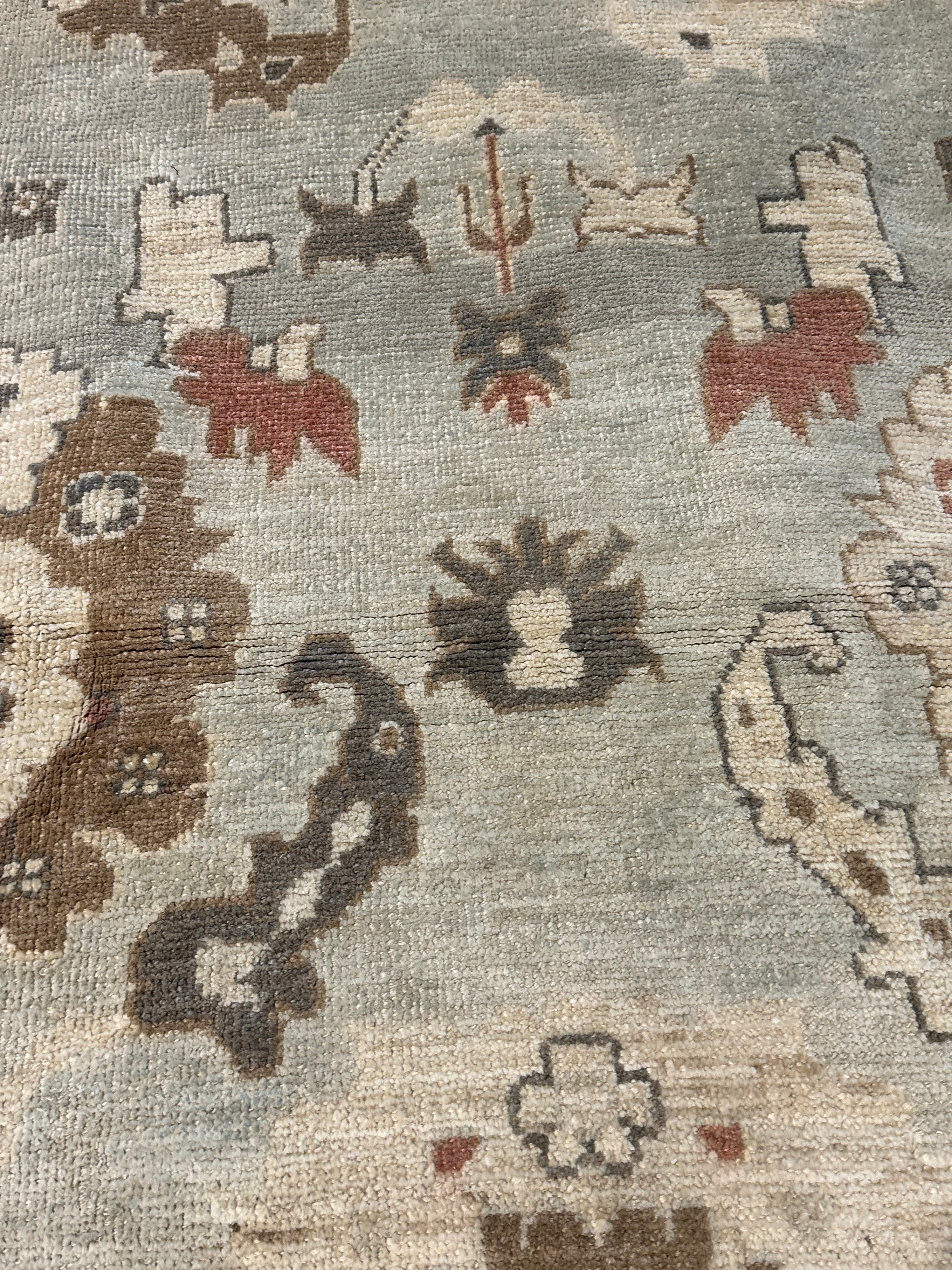 Rebecca Cooters 5.7x8.10 Blue Whitewashed Hand-Knotted Oushak