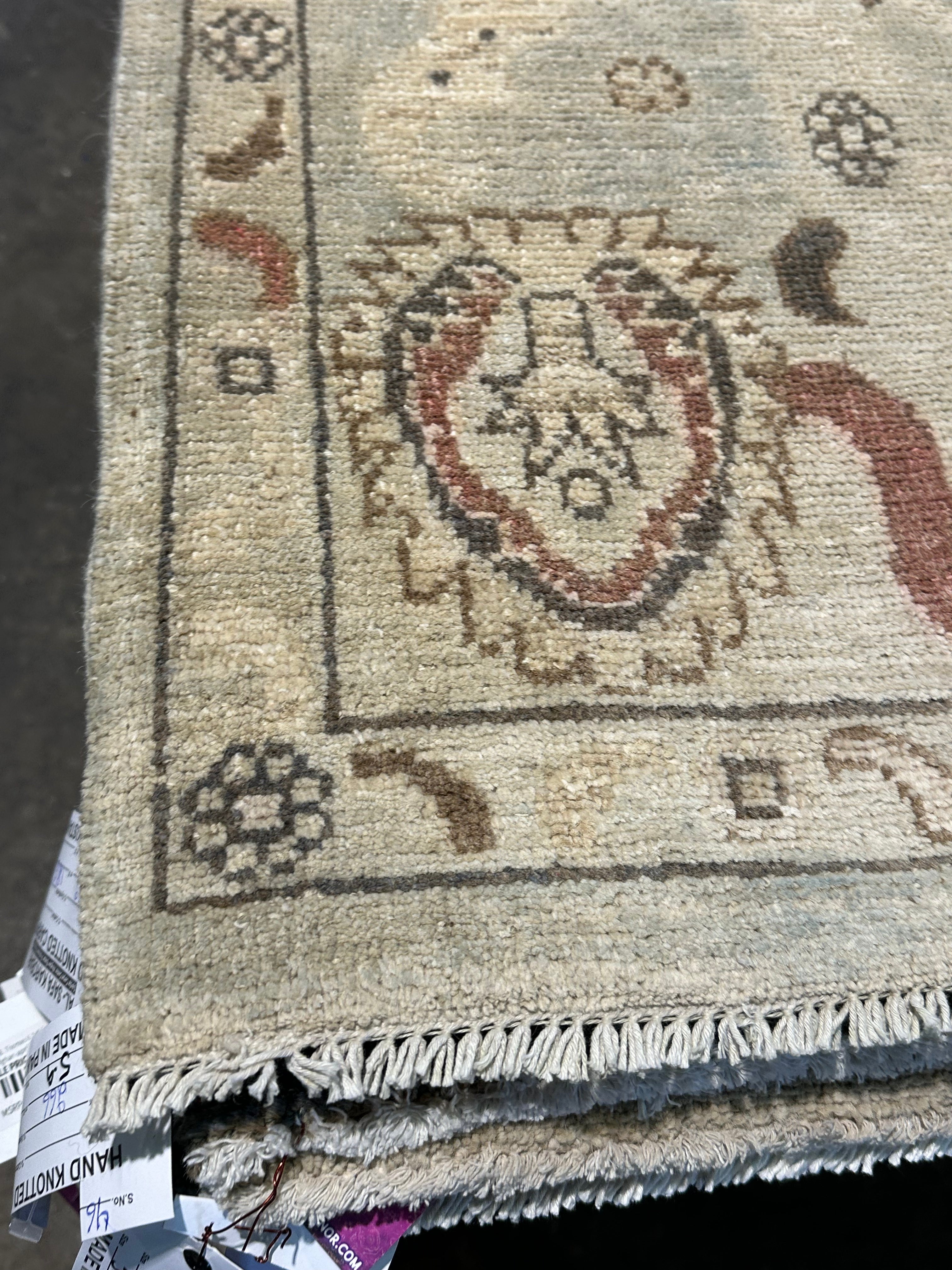 Rebecca Cooters 5.7x8.10 Blue Whitewashed Hand-Knotted Oushak