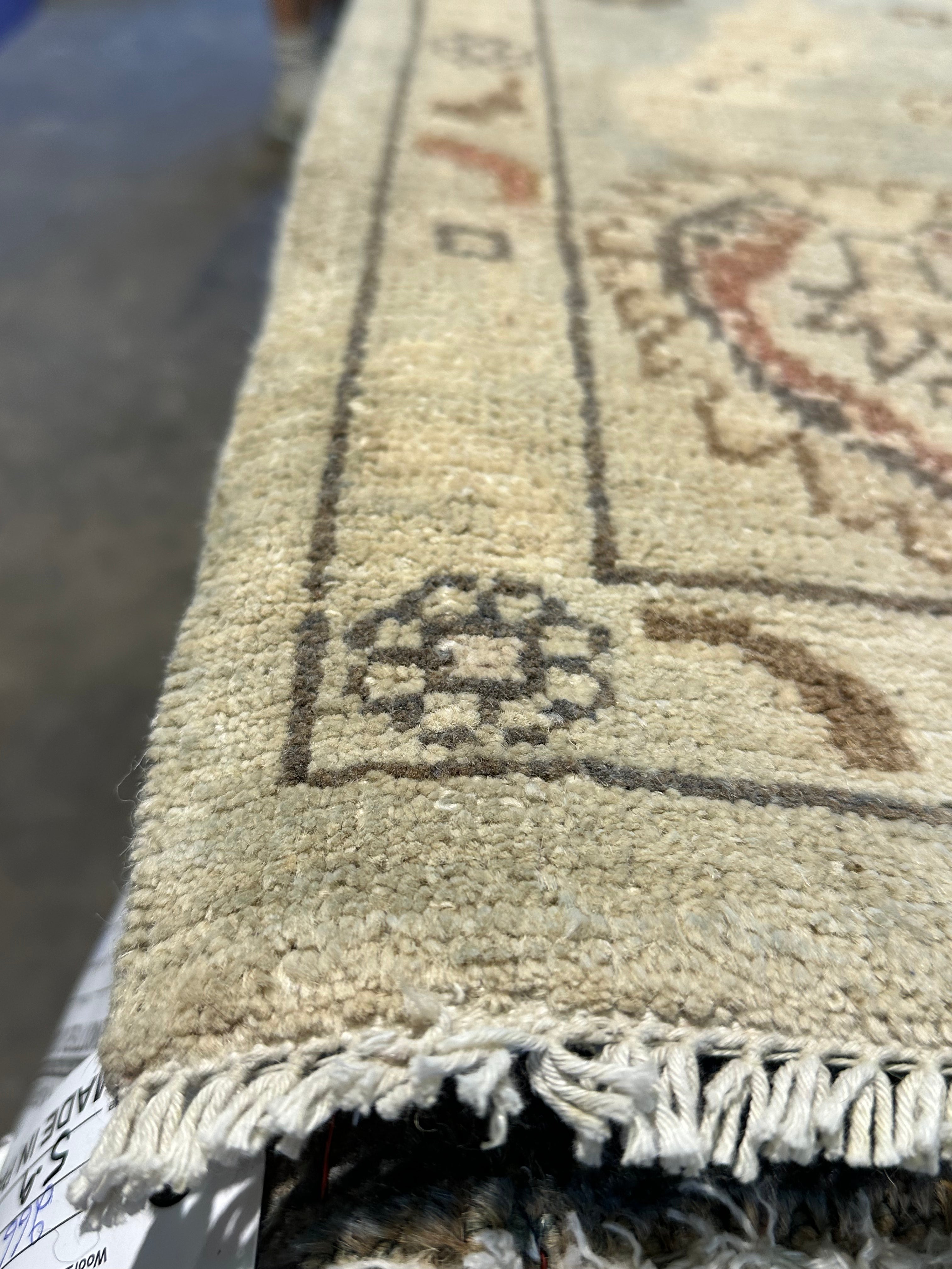 Rebecca Cooters 5.7x8.10 Blue Whitewashed Hand-Knotted Oushak