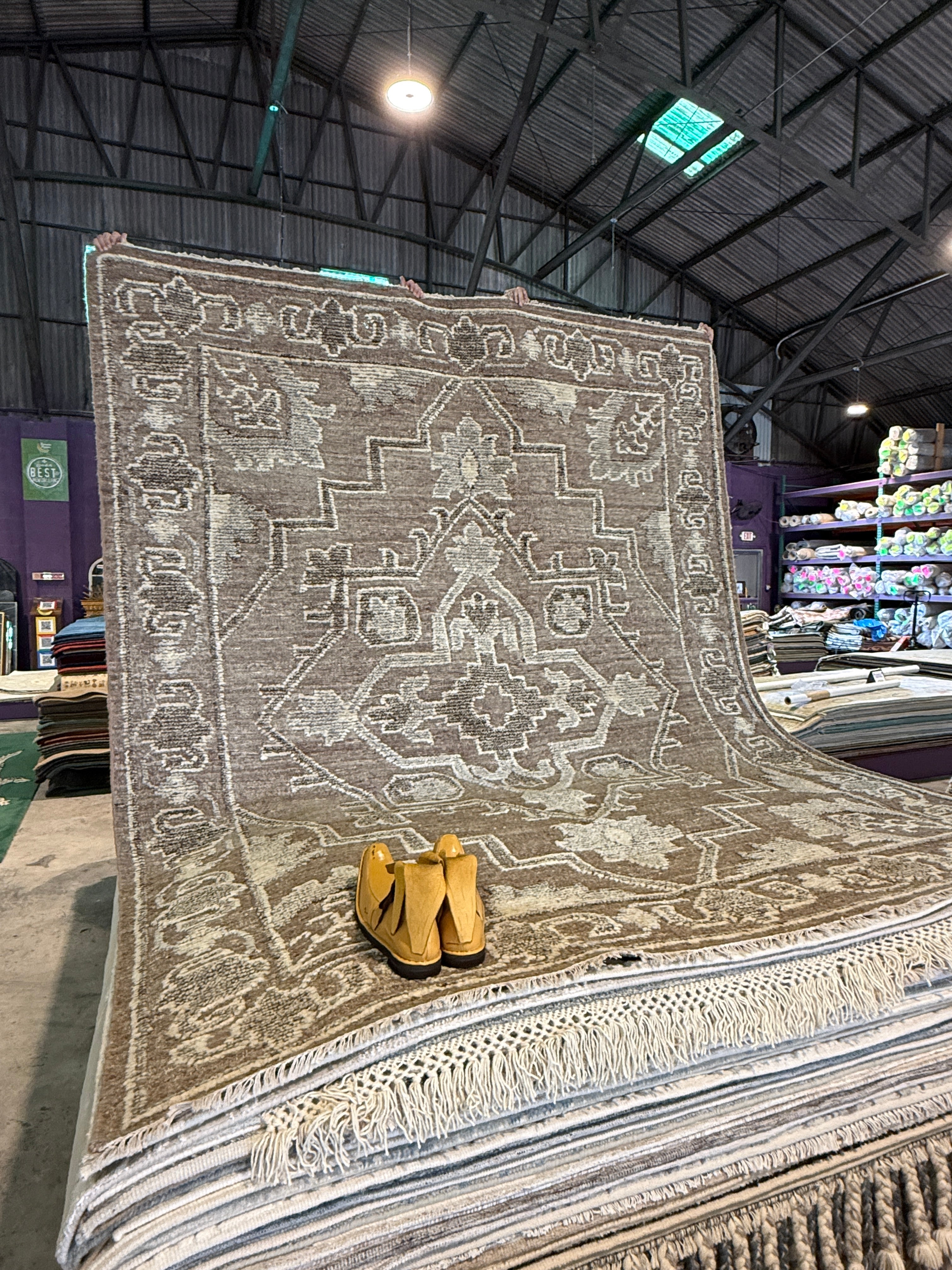 Anisa Harris 8x10 Grey and Silver Hand-Knotted Oushak