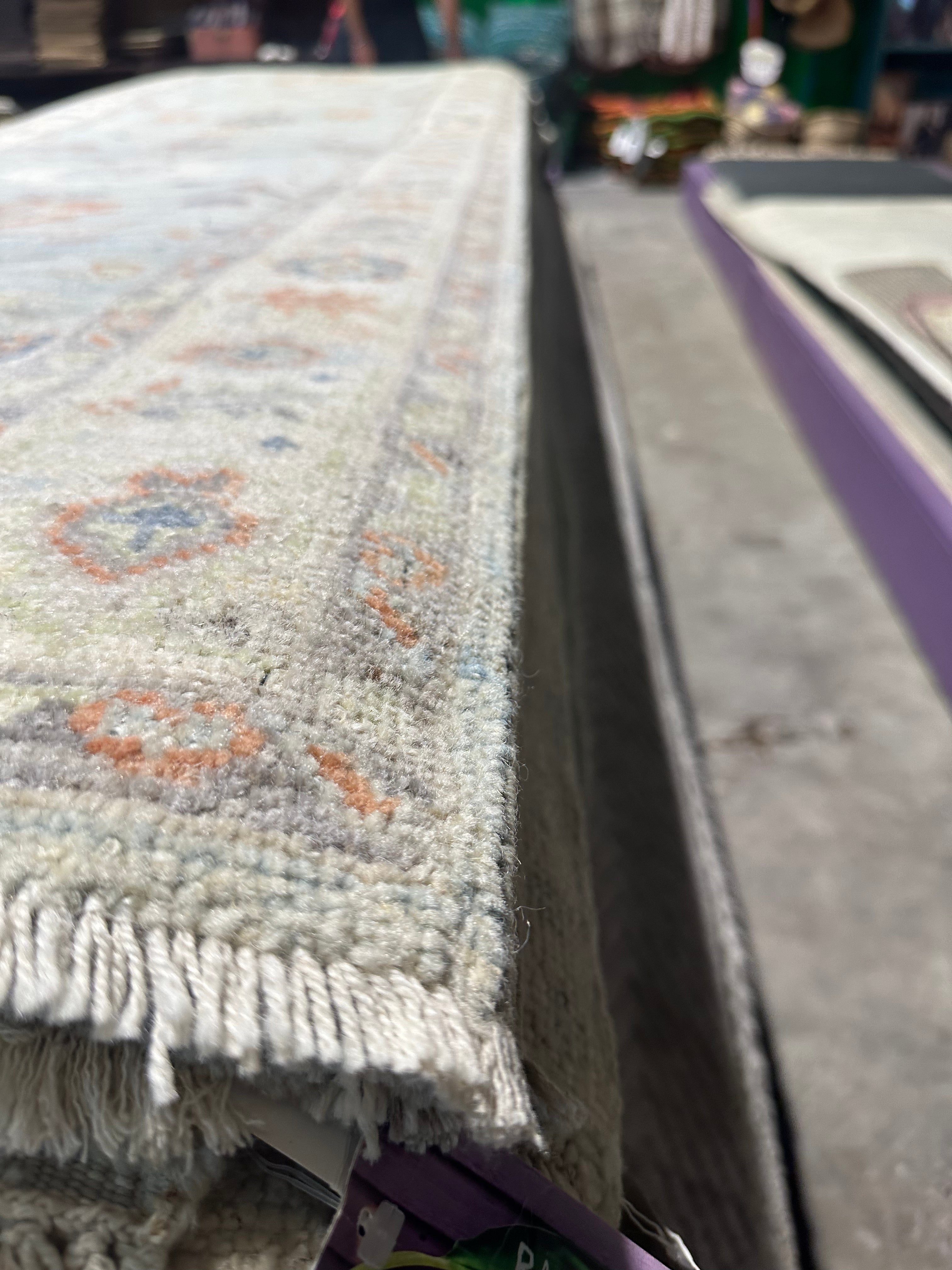 Morticia Addams 2.10x15 Colorful Afghani Whitewashed Oushak Runner