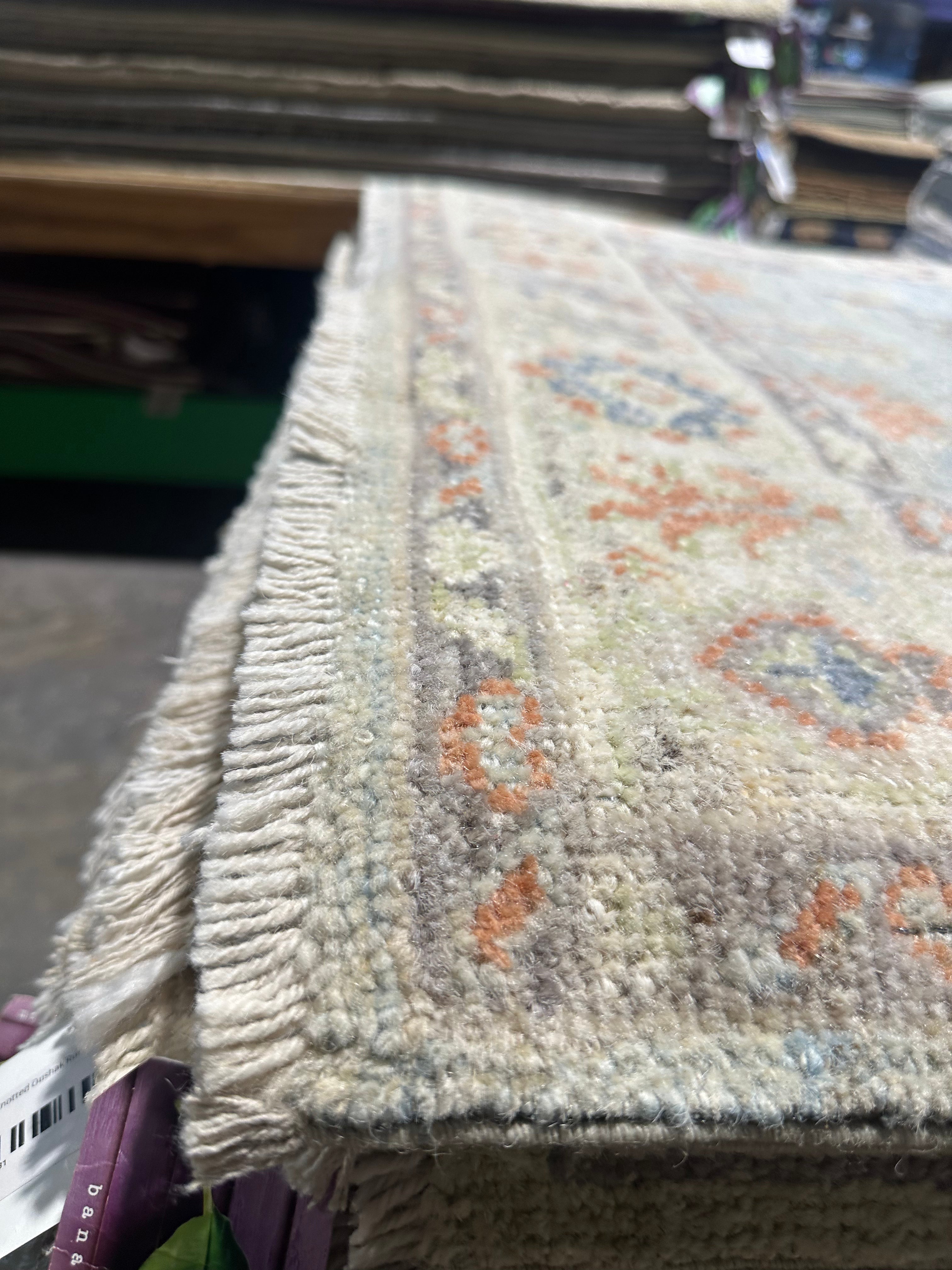 Morticia Addams 2.10x15 Colorful Afghani Whitewashed Oushak Runner