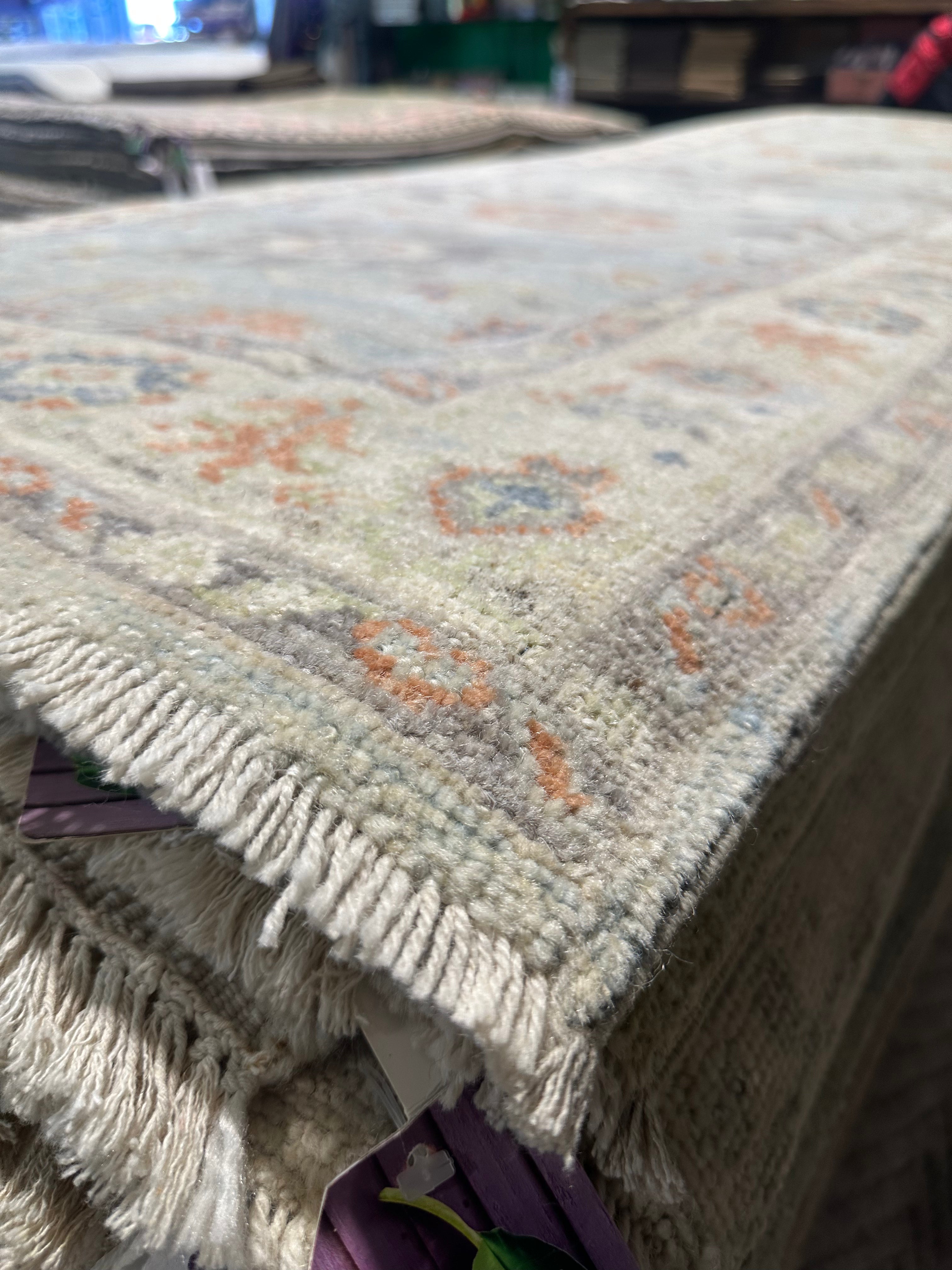 Morticia Addams 2.10x15 Colorful Afghani Whitewashed Oushak Runner