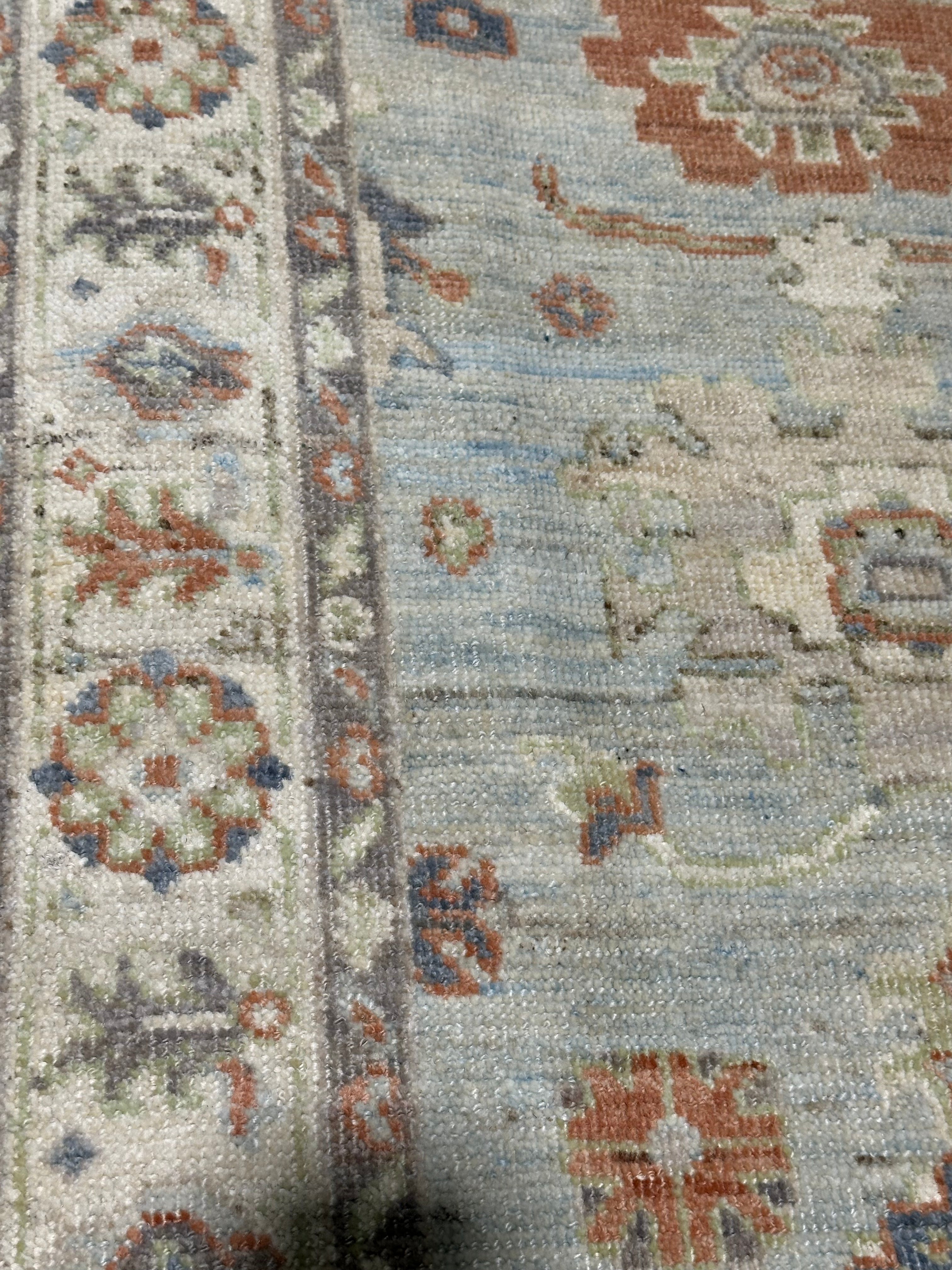 Morticia Addams 2.10x15 Colorful Afghani Whitewashed Oushak Runner