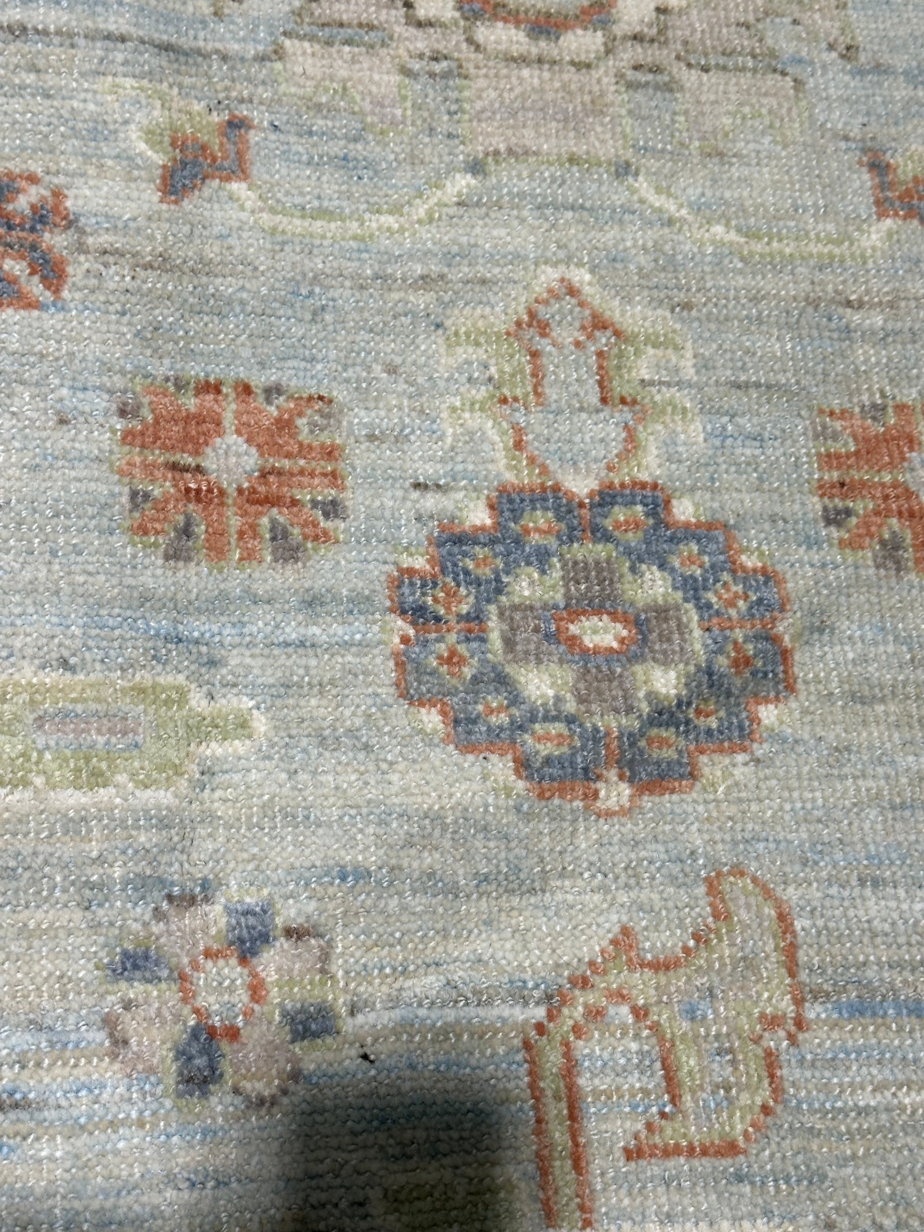 Morticia Addams 2.10x15 Colorful Afghani Whitewashed Oushak Runner