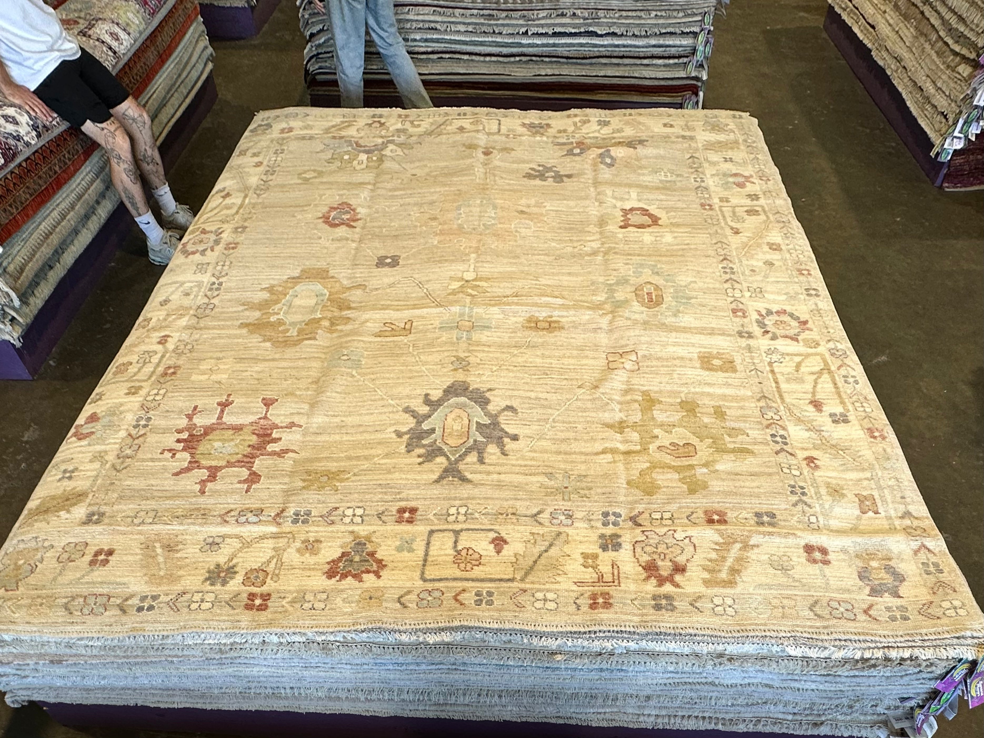 Hannah Cheramy 8.3x9.8 Grey Hand-Knotted Oushak Rug