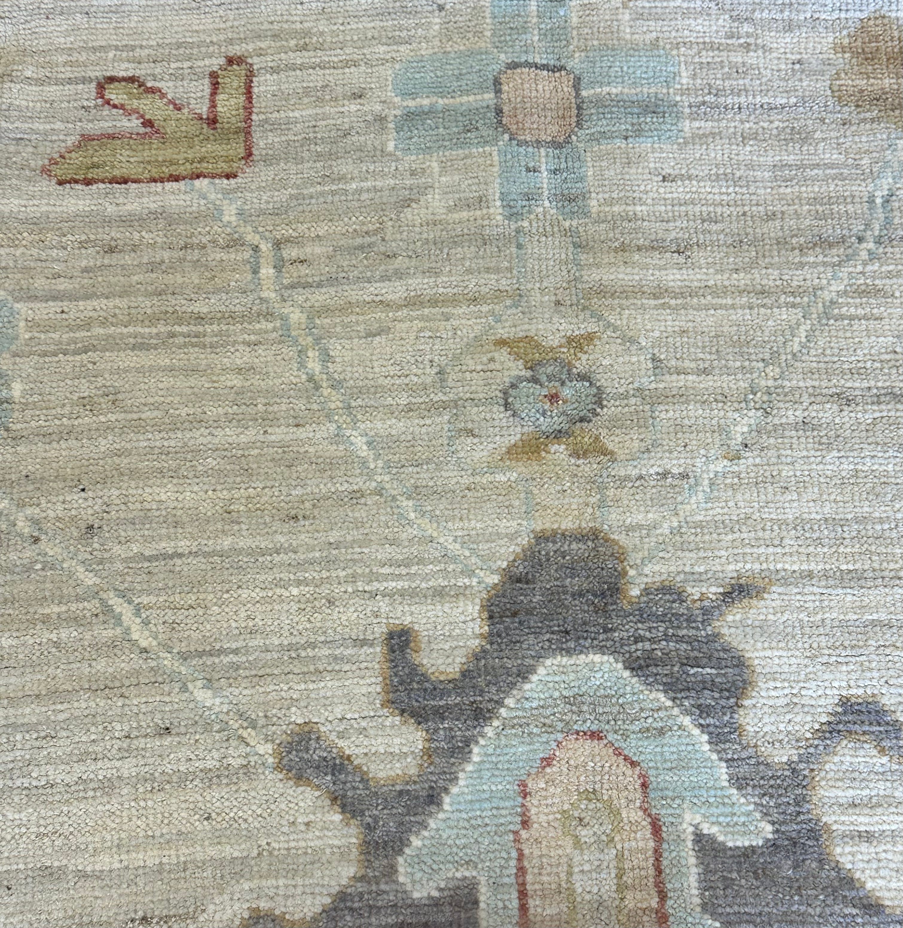 Hannah Cheramy 8.3x9.8 Grey Hand-Knotted Oushak Rug