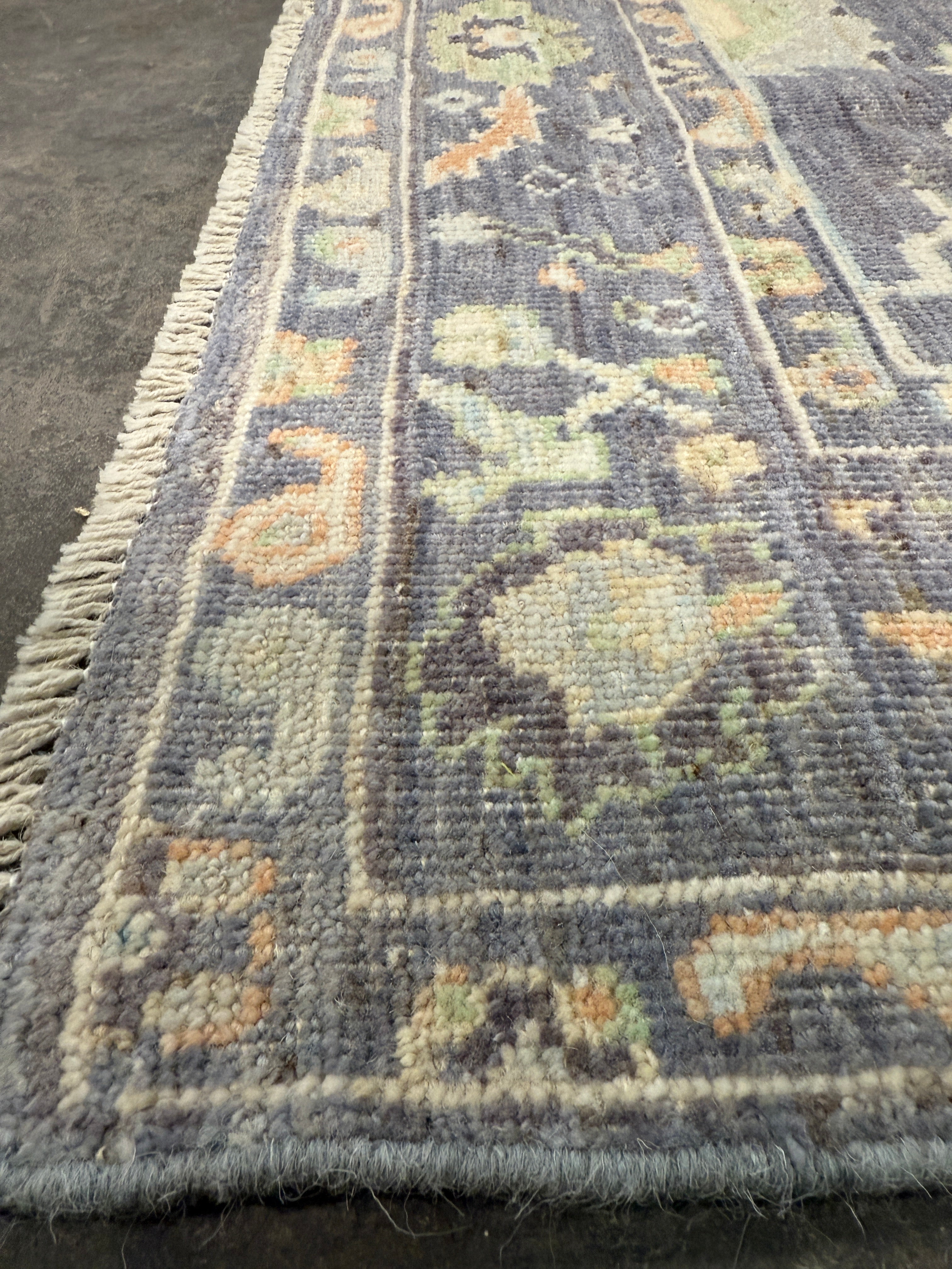 Janelle Winter 3.10x6.2 Lavender Hand-Knotted Whitewashed Oushak
