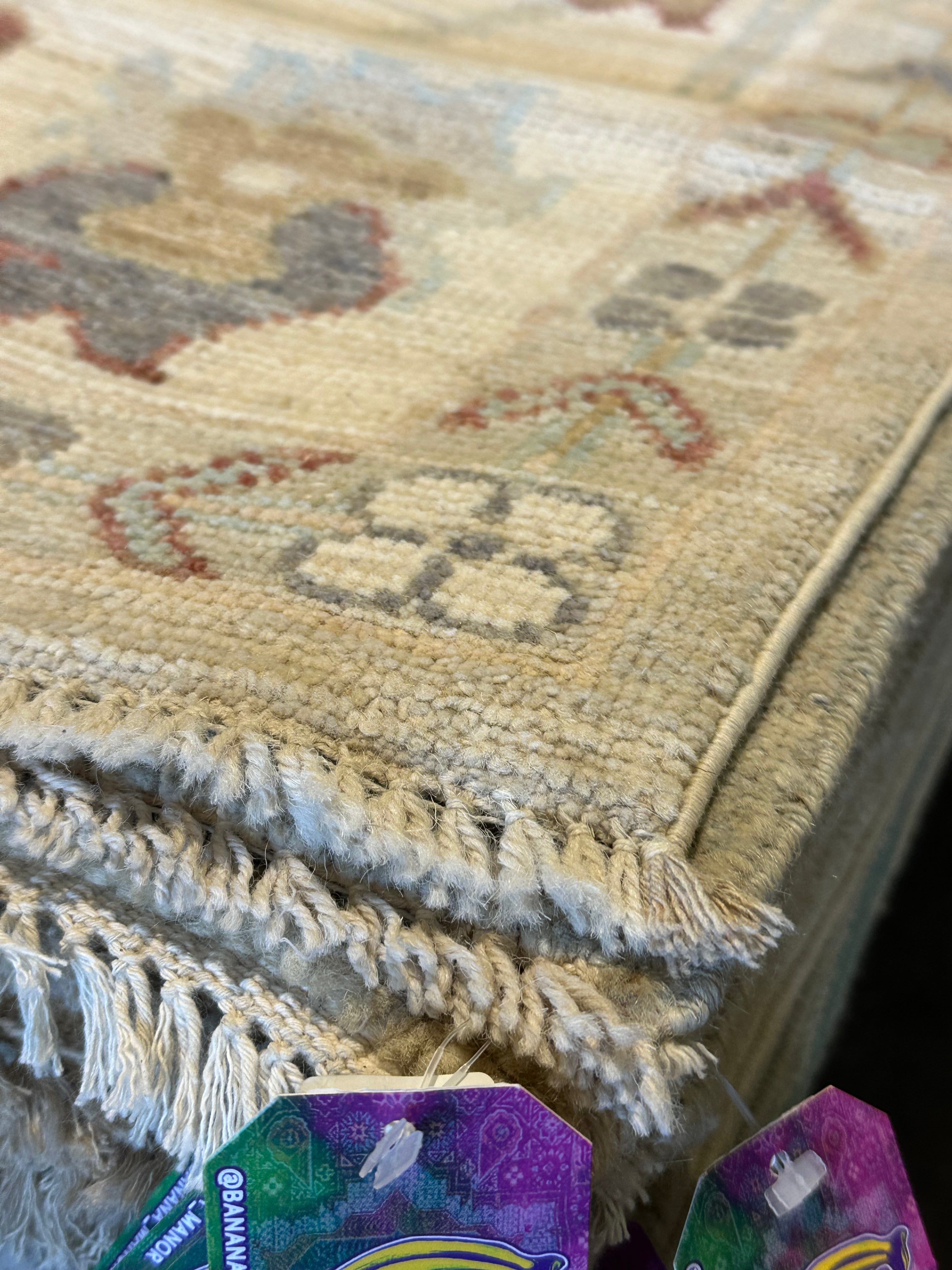 Hannah Cheramy 8.3x9.8 Grey Hand-Knotted Oushak Rug