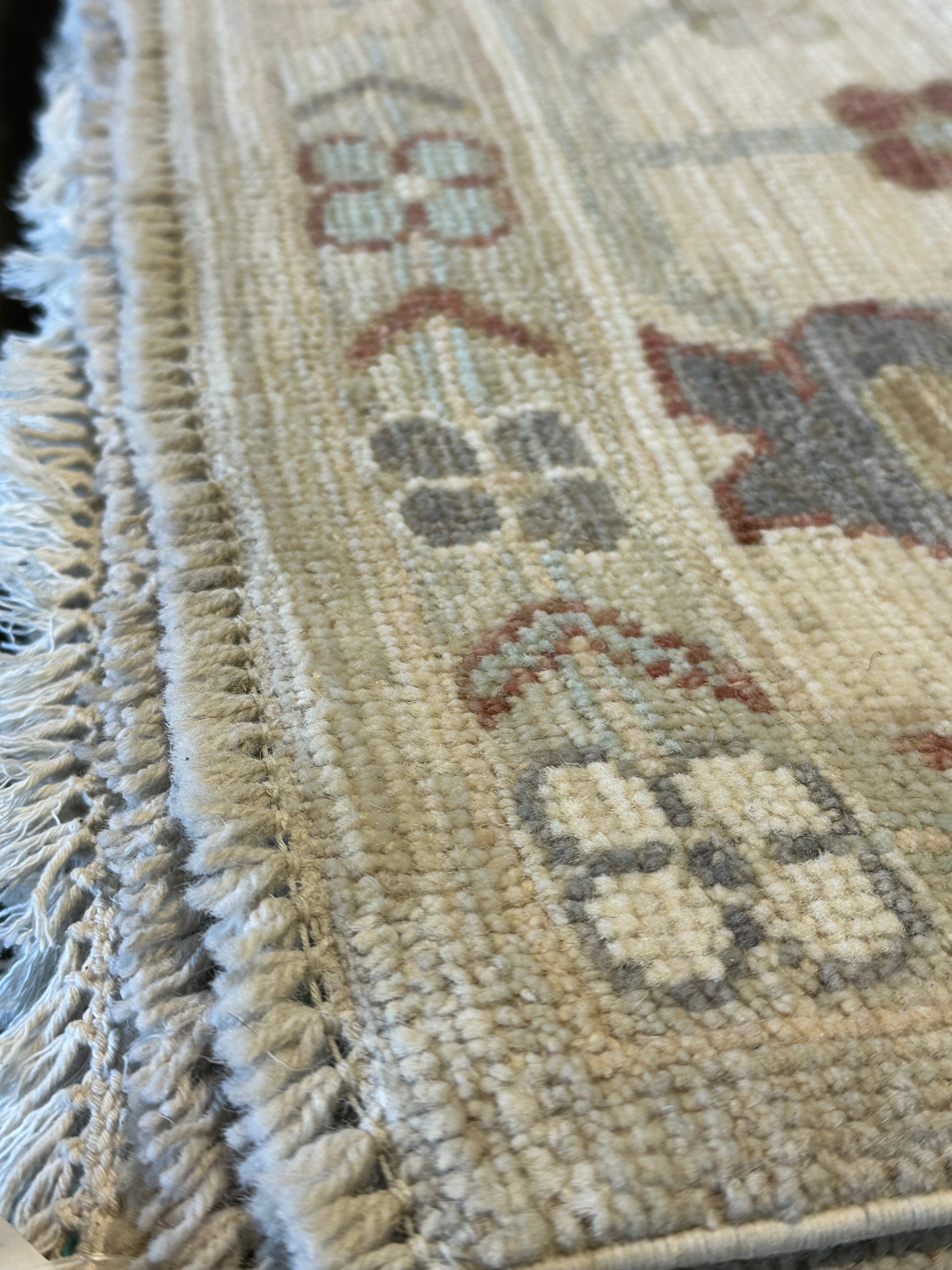 Hannah Cheramy 8.3x9.8 Grey Hand-Knotted Oushak Rug
