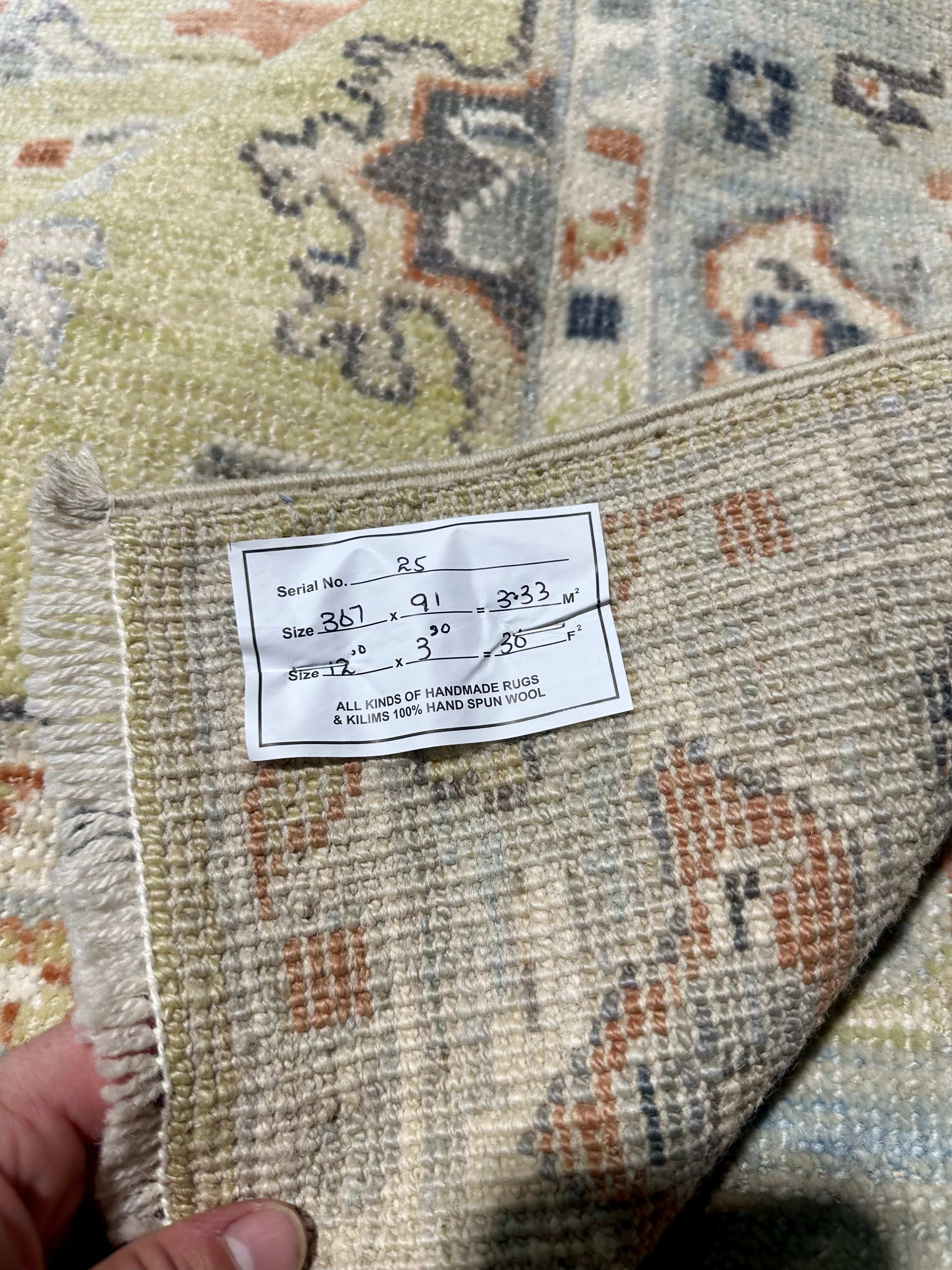 Agnes Demille 3x12 Colorful Afghani Whitewashed Oushak Runner