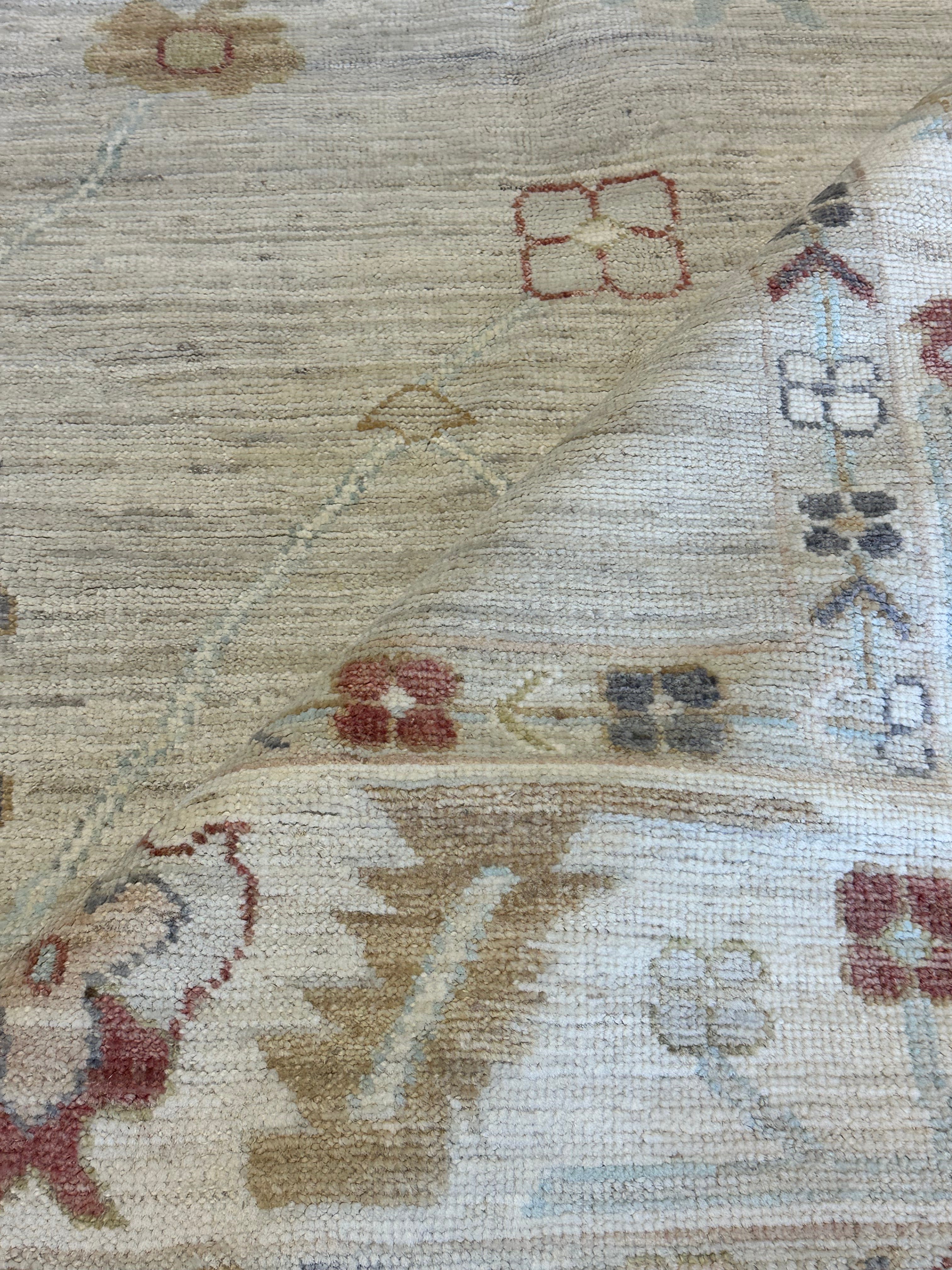 Hannah Cheramy 8.3x9.8 Grey Hand-Knotted Oushak Rug