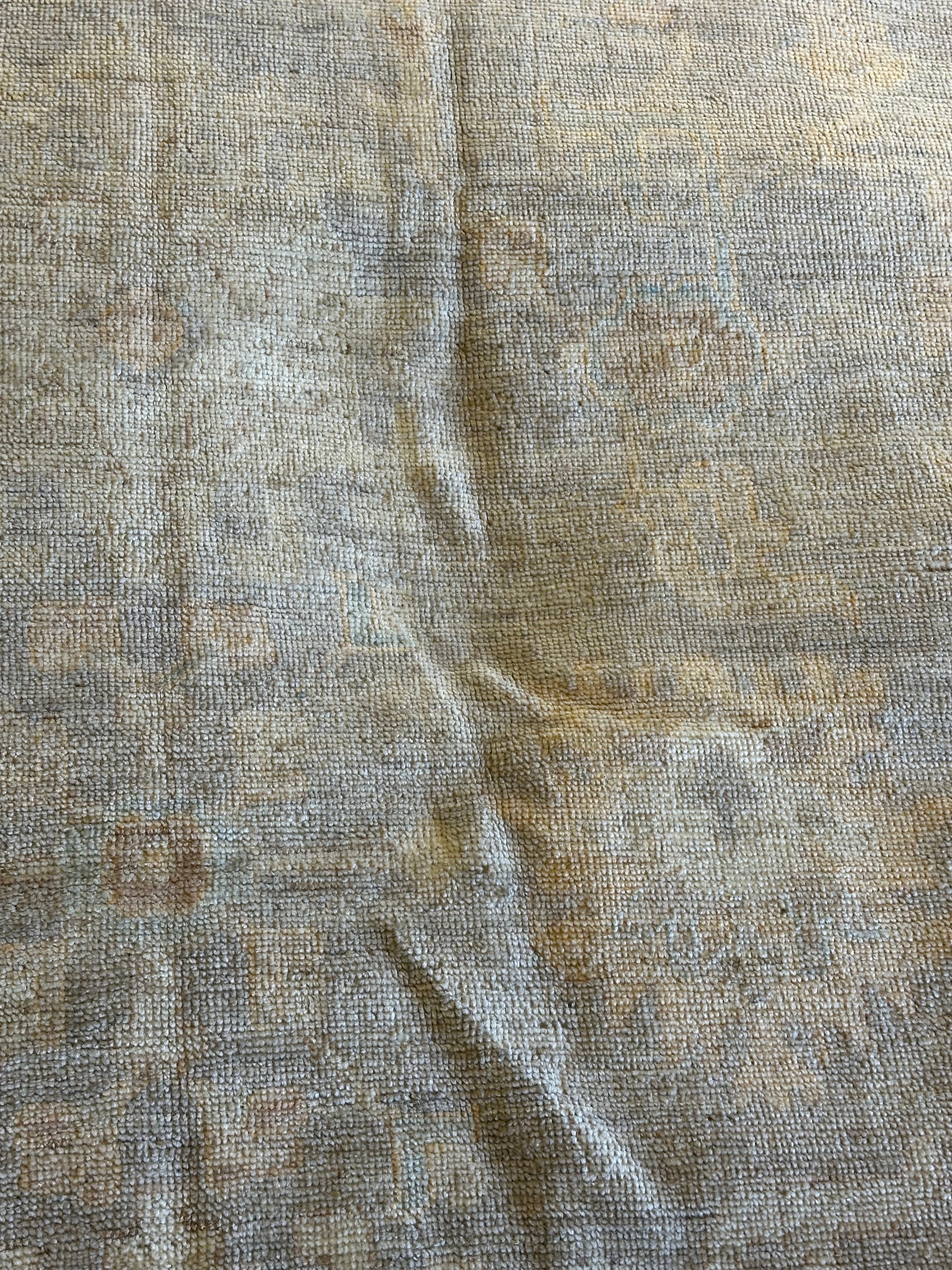 Julie Matthews 9.11x13.2 Blue Whitewashed Hand-Knotted Oushak Rug