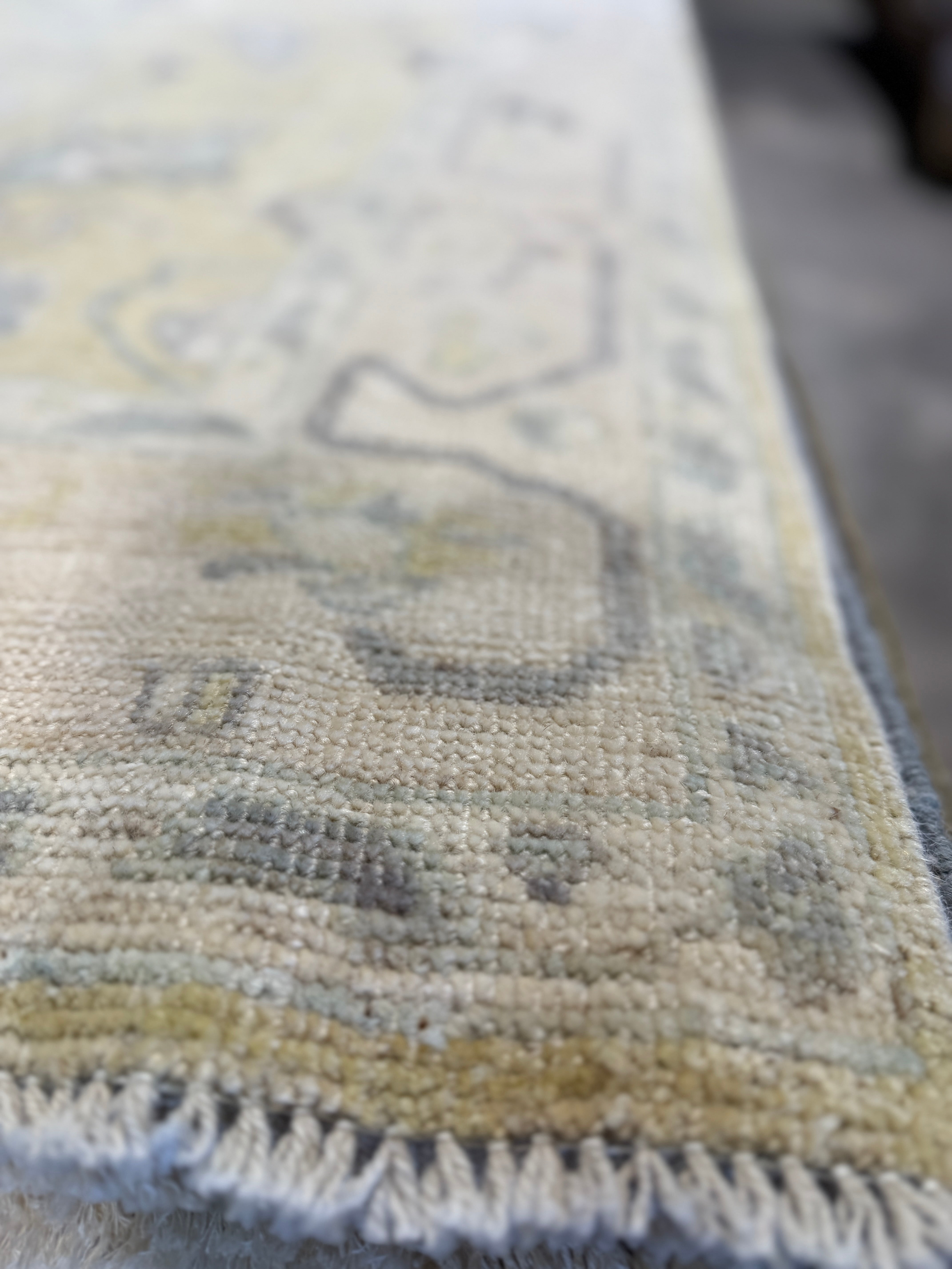 Celia 3.11x5.11 Green Hand-Knotted Whitewashed Oushak