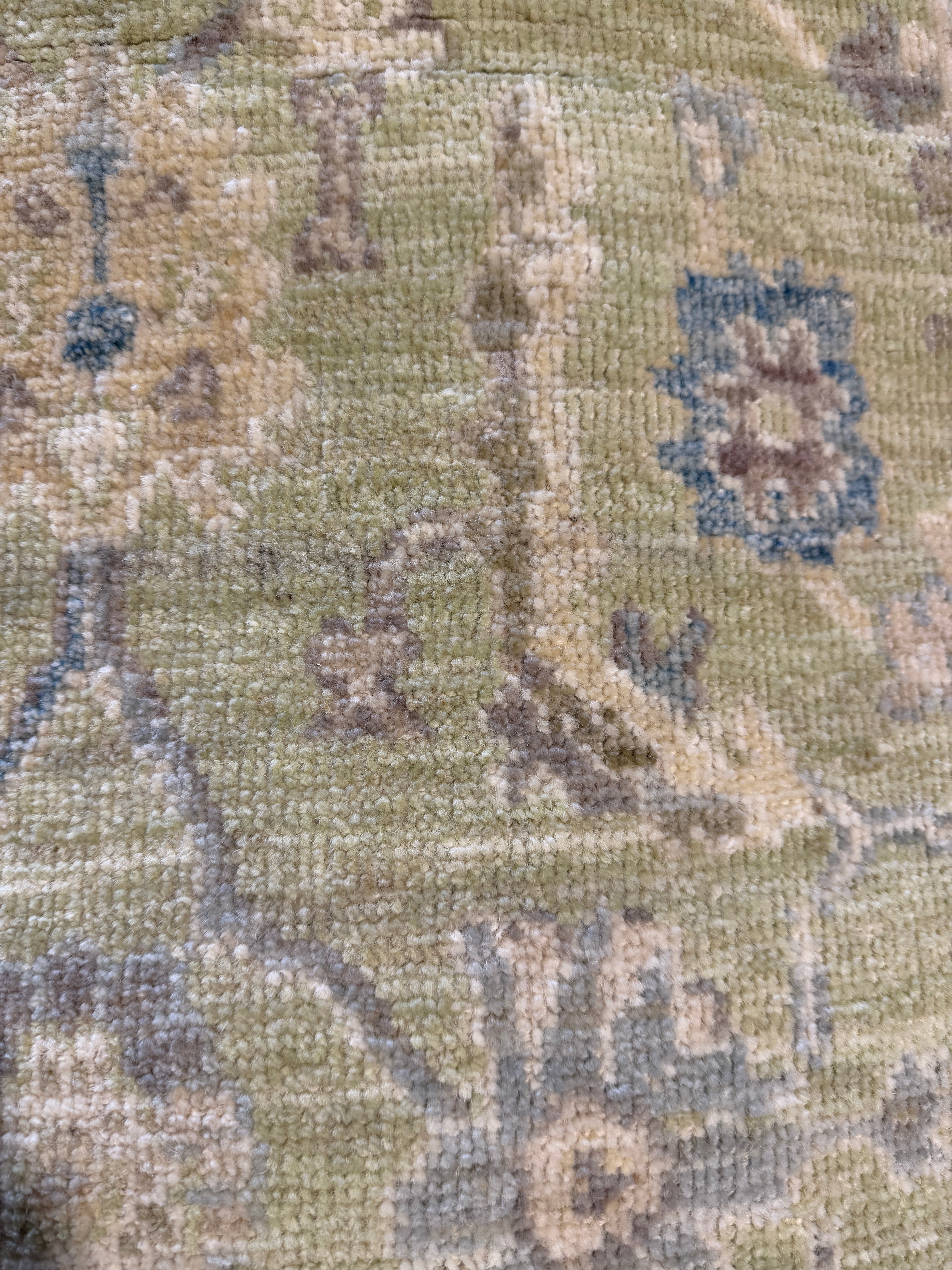 Lais Pedroso 2.10x4.11 Green Hand-Knotted Whitewashed Oushak