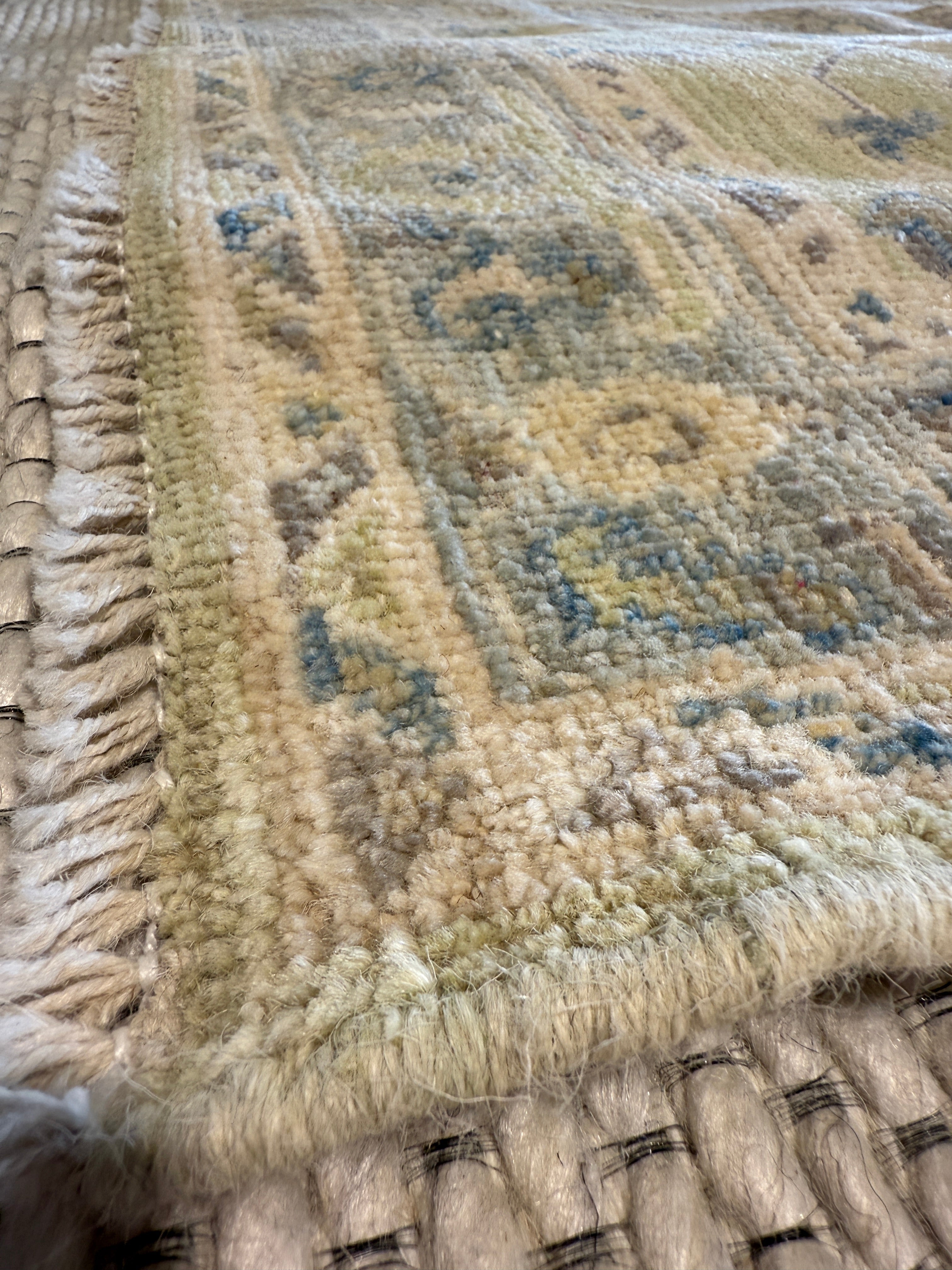 Lais Pedroso 2.10x4.11 Green Hand-Knotted Whitewashed Oushak