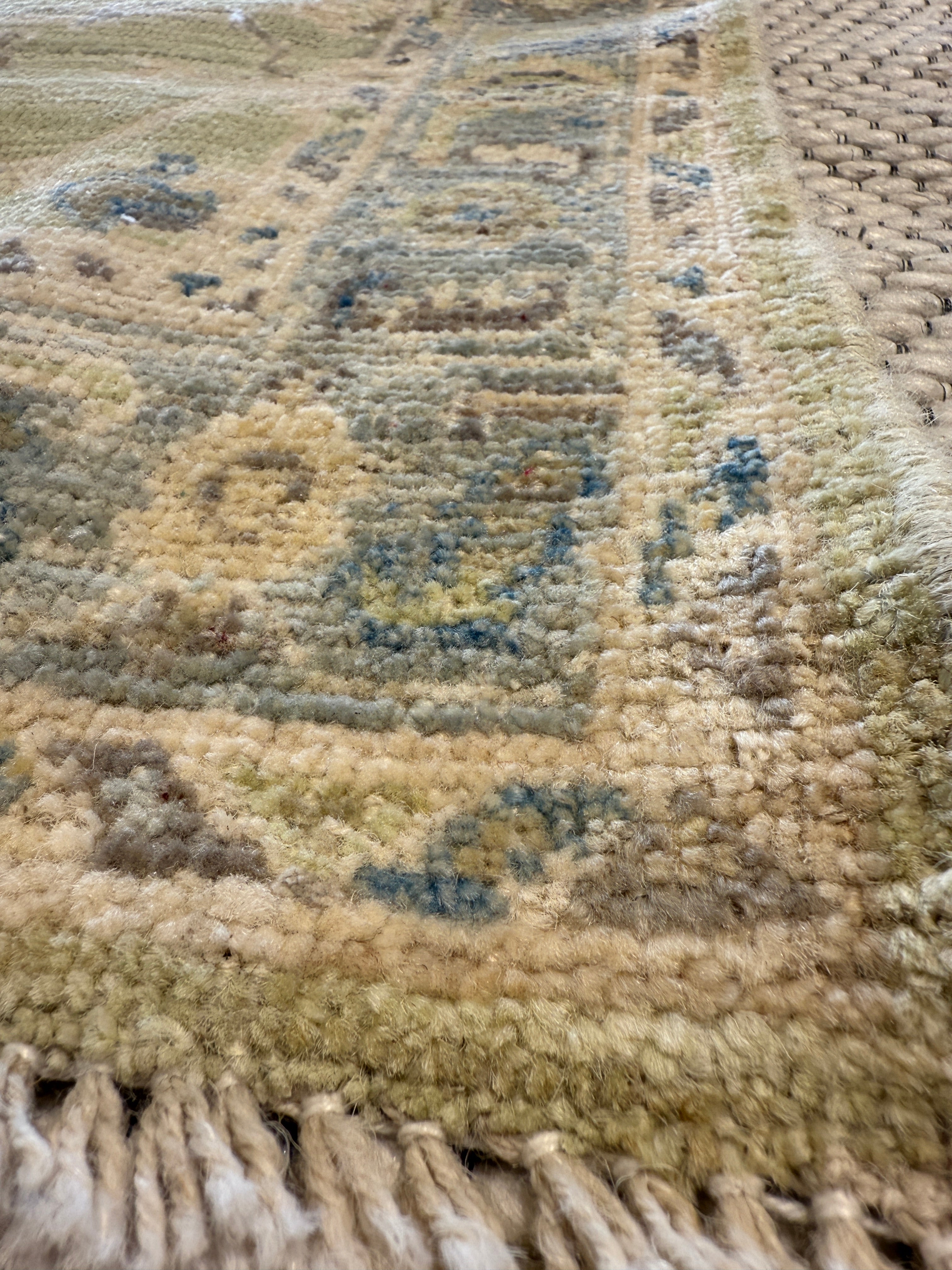 Lais Pedroso 2.10x4.11 Green Hand-Knotted Whitewashed Oushak
