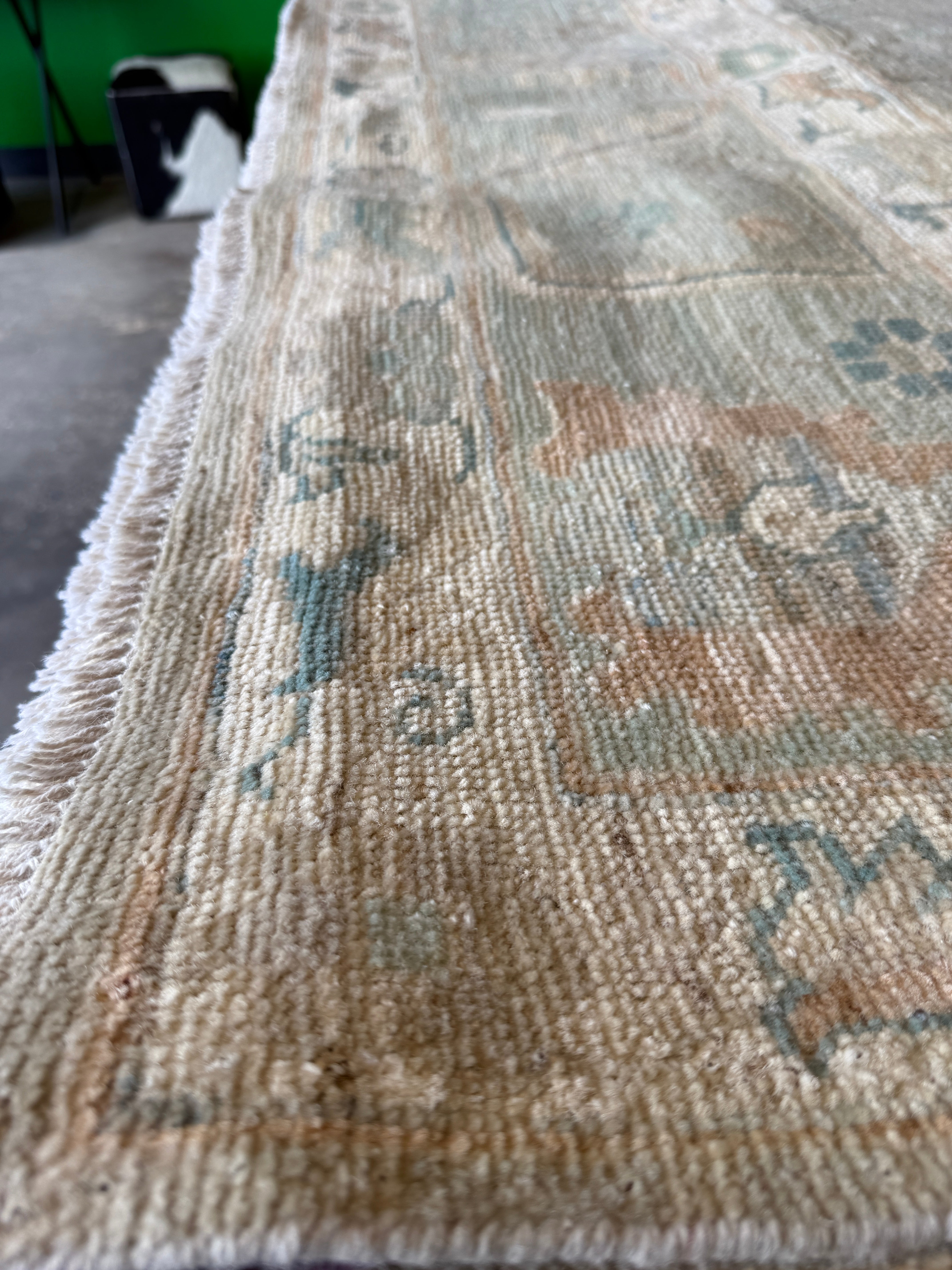 Suzanne Tyler 8.5x9.11 Light Blue Hand-Knotted Whitewashed Oushak