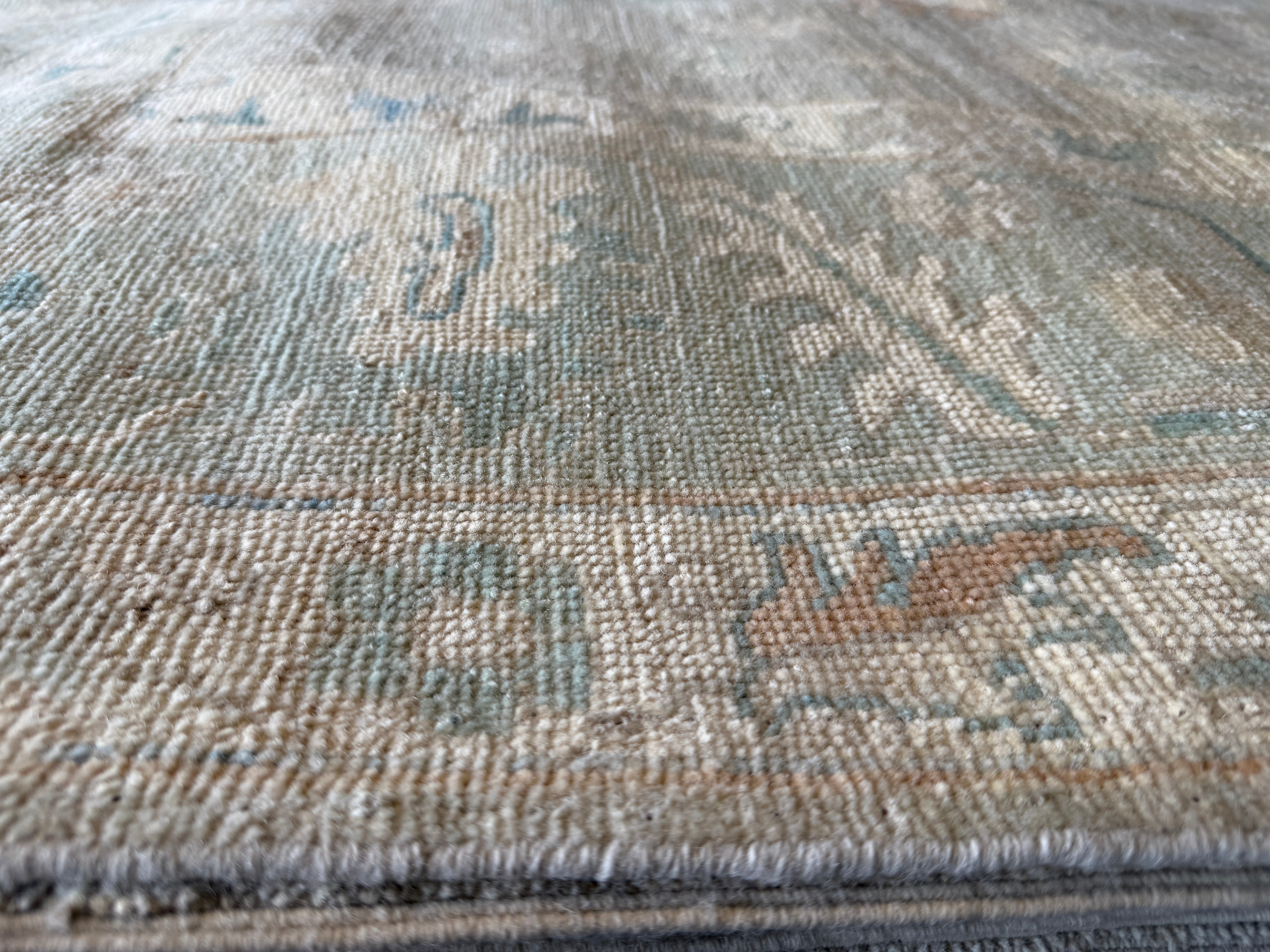 Suzanne Tyler 8.5x9.11 Light Blue Hand-Knotted Whitewashed Oushak