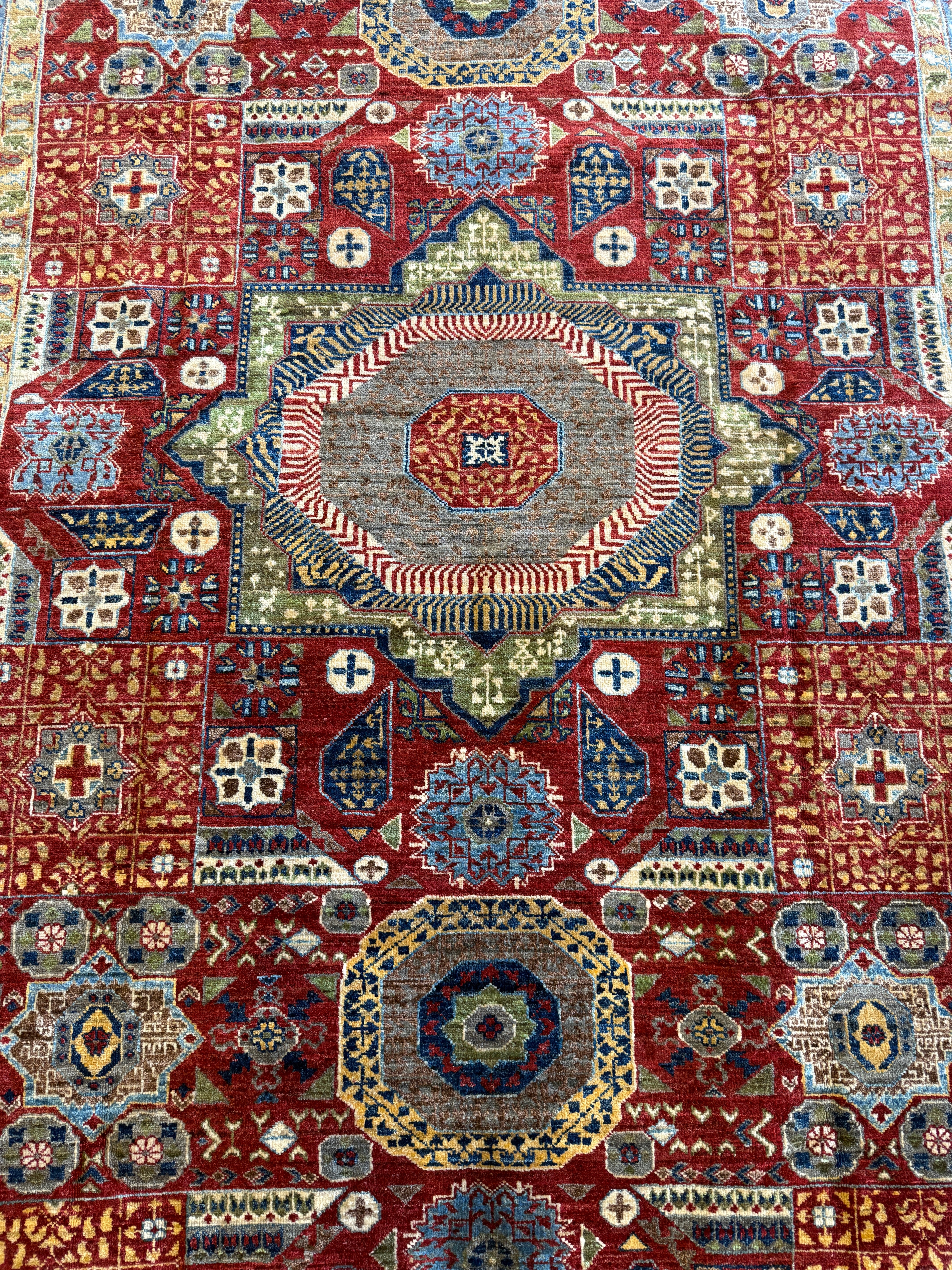 Tamara 8.10x11.8 Red Hand-Knotted Whitewashed Oushak