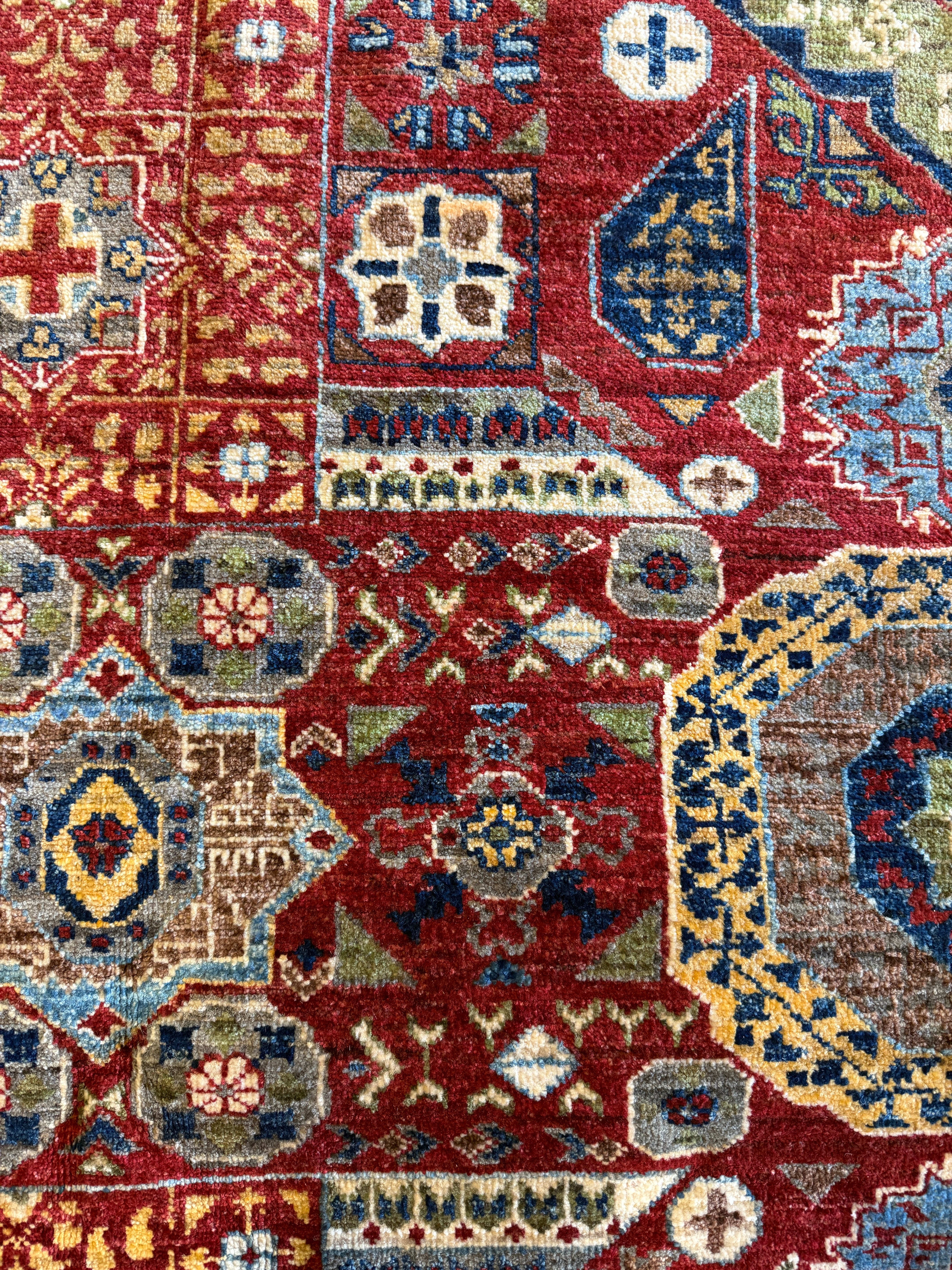 Tamara 8.10x11.8 Red Hand-Knotted Whitewashed Oushak