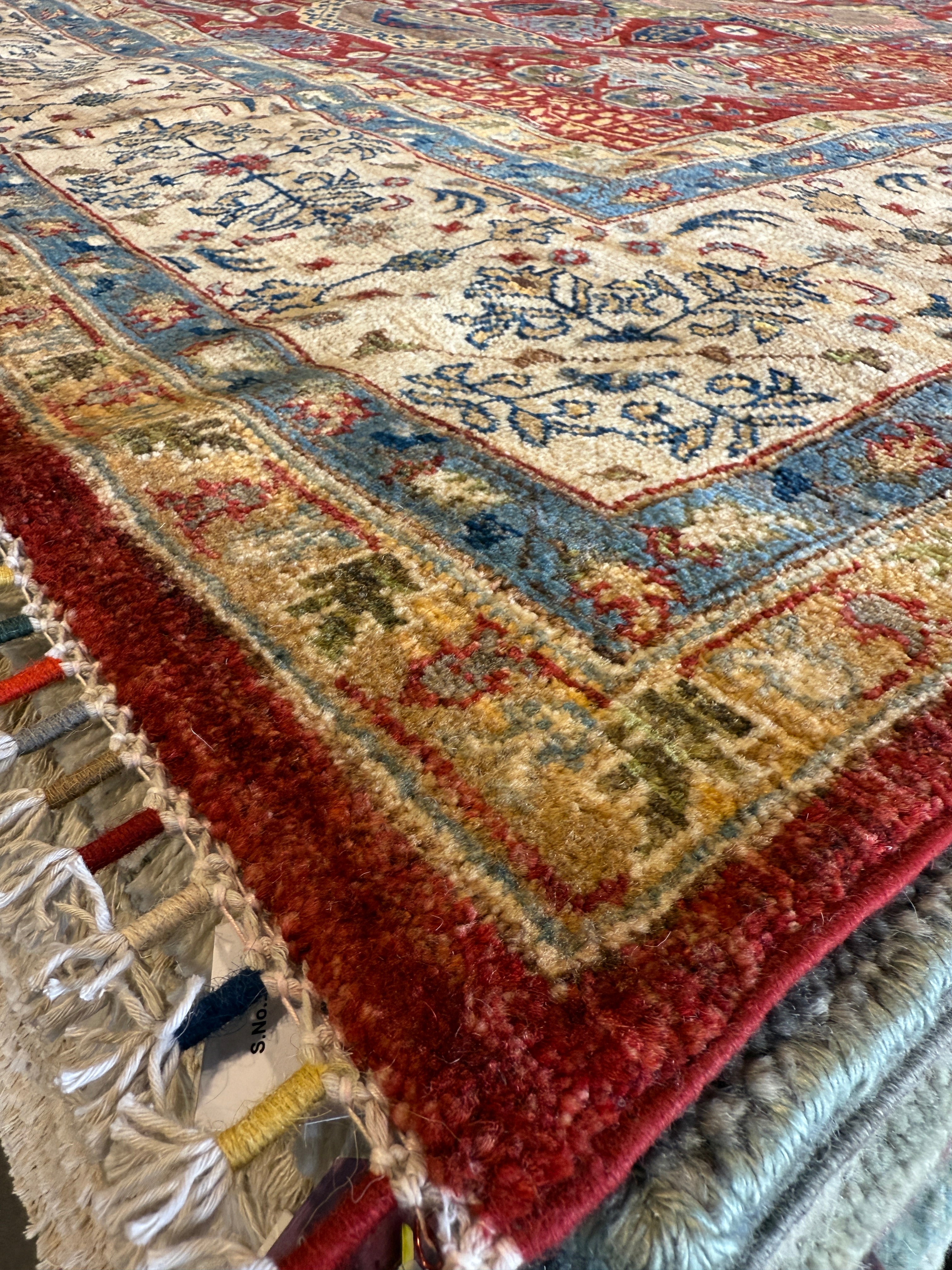 Tamara 8.10x11.8 Red Hand-Knotted Whitewashed Oushak