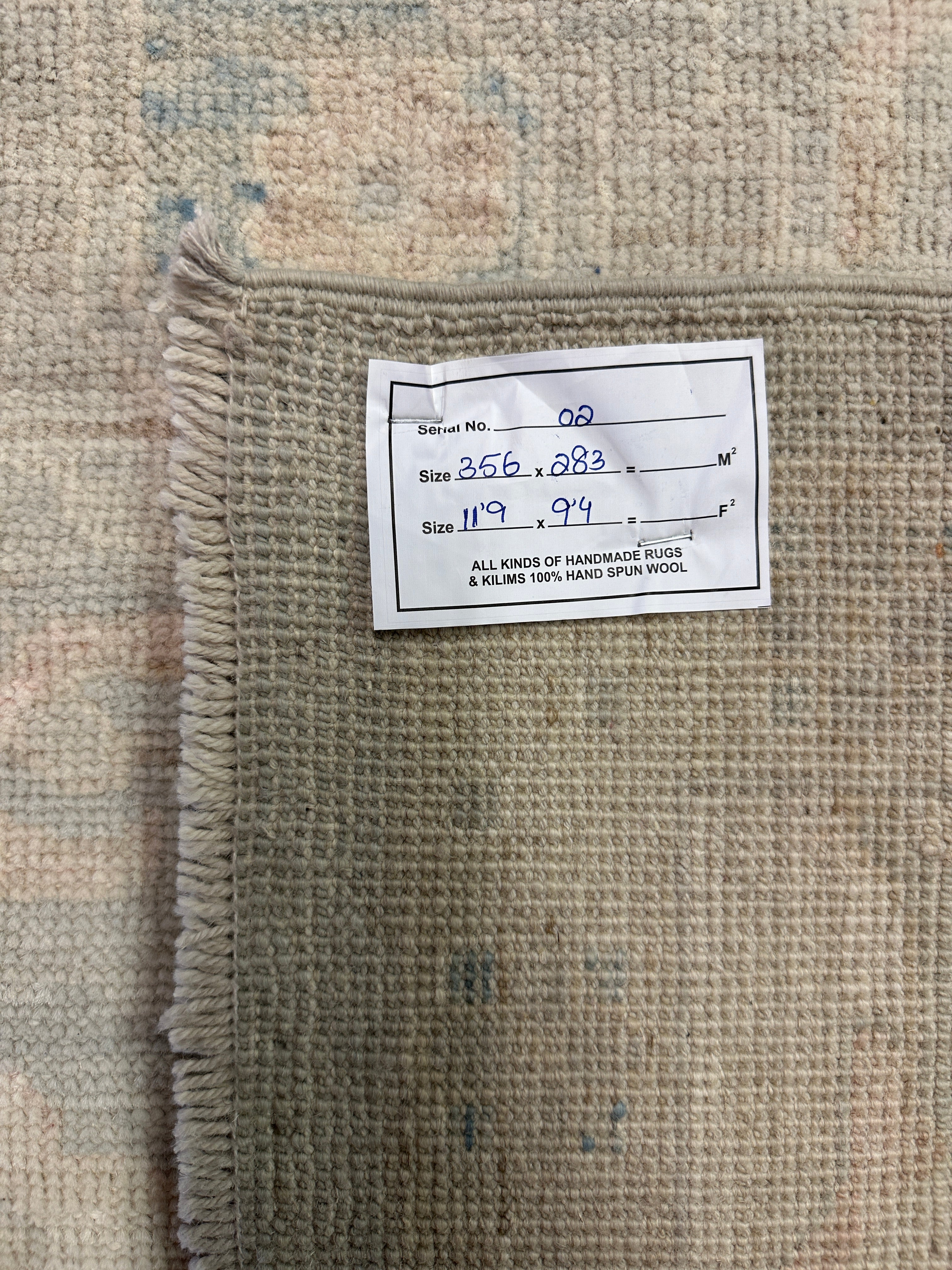 Gemma Owen 9.4x11.9 Whitewashed Afghani Grey and Blue Oushak