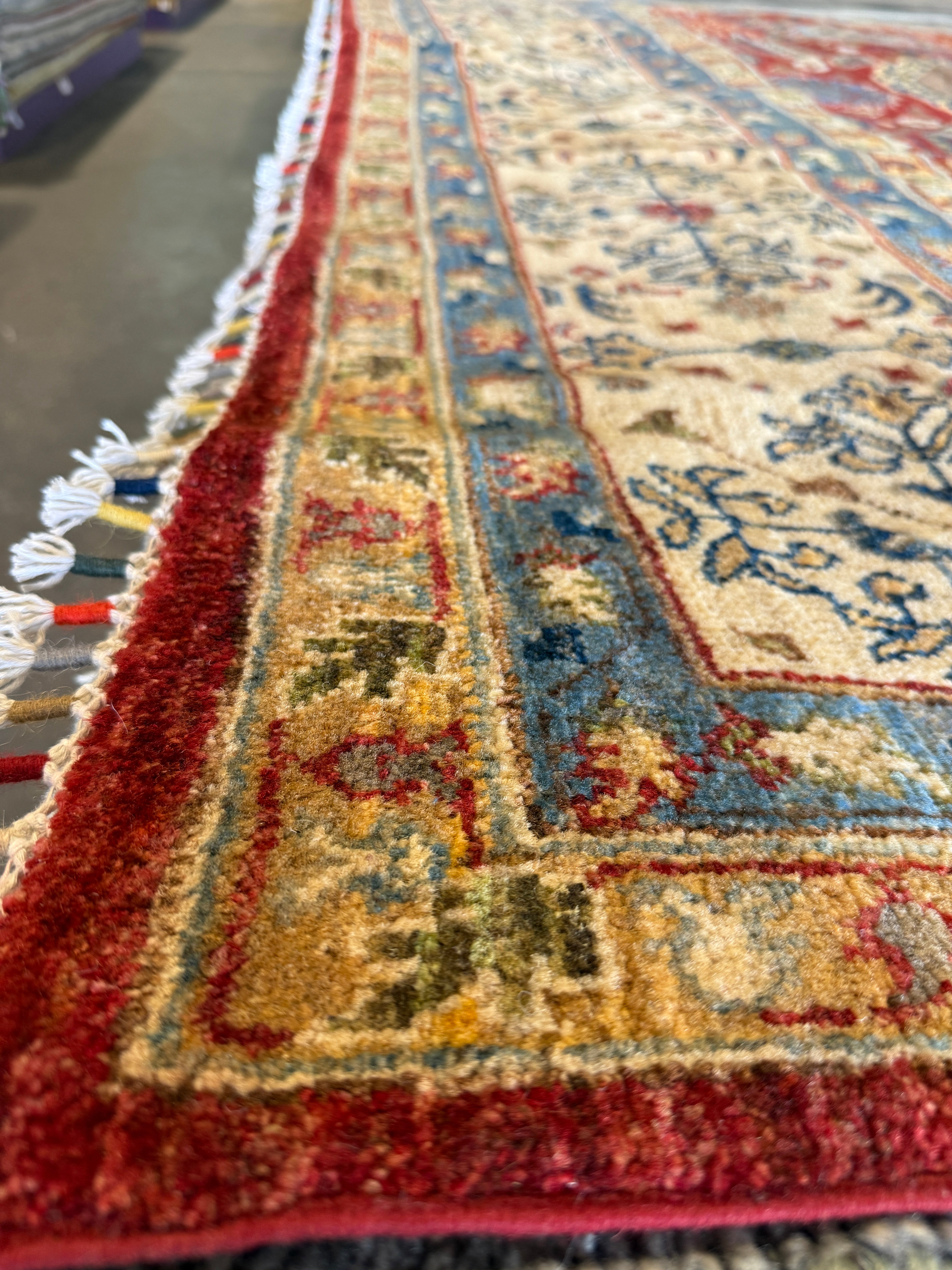 Tamara 8.10x11.8 Red Hand-Knotted Whitewashed Oushak