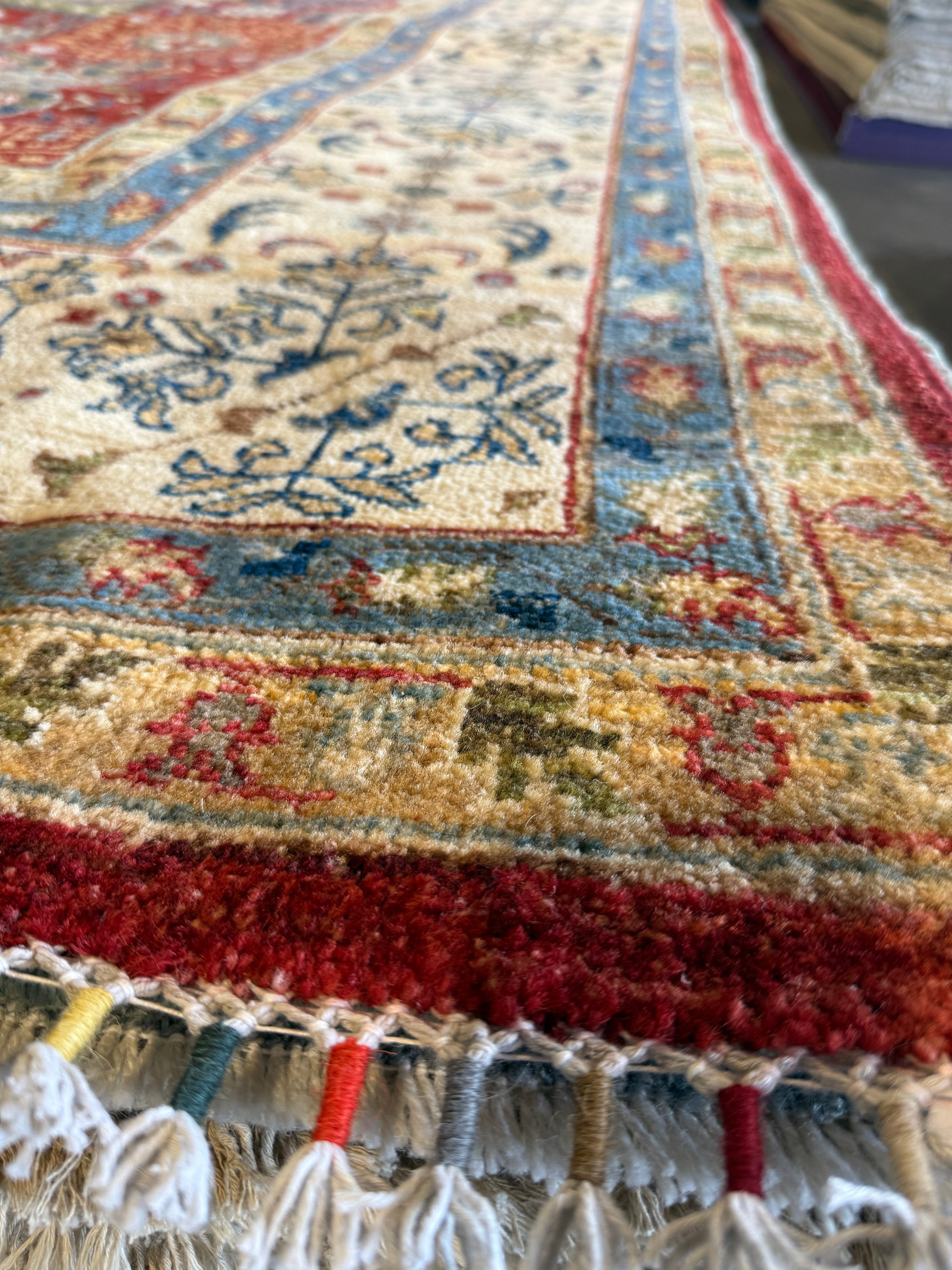 Tamara 8.10x11.8 Red Hand-Knotted Whitewashed Oushak