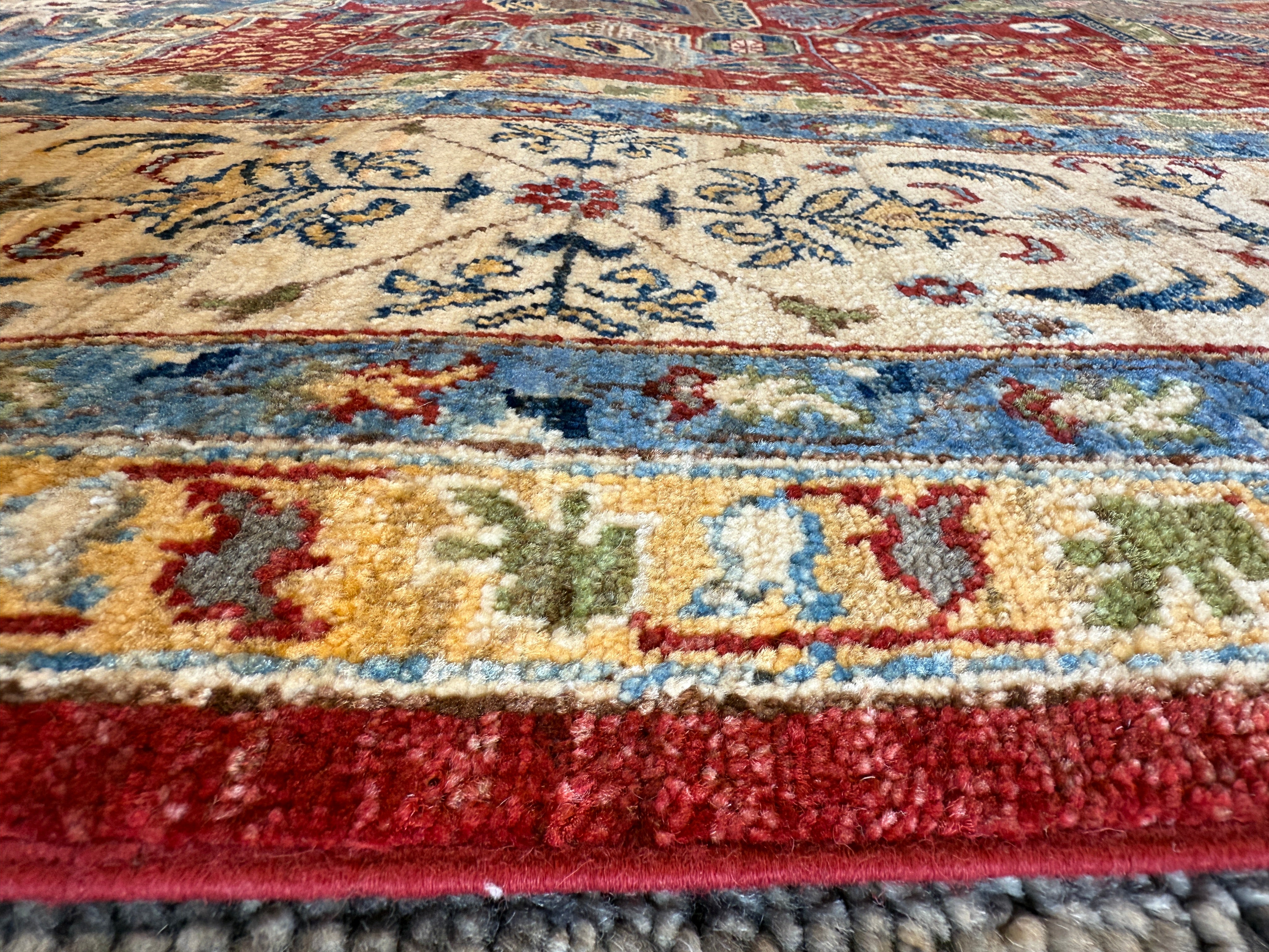 Tamara 8.10x11.8 Red Hand-Knotted Whitewashed Oushak