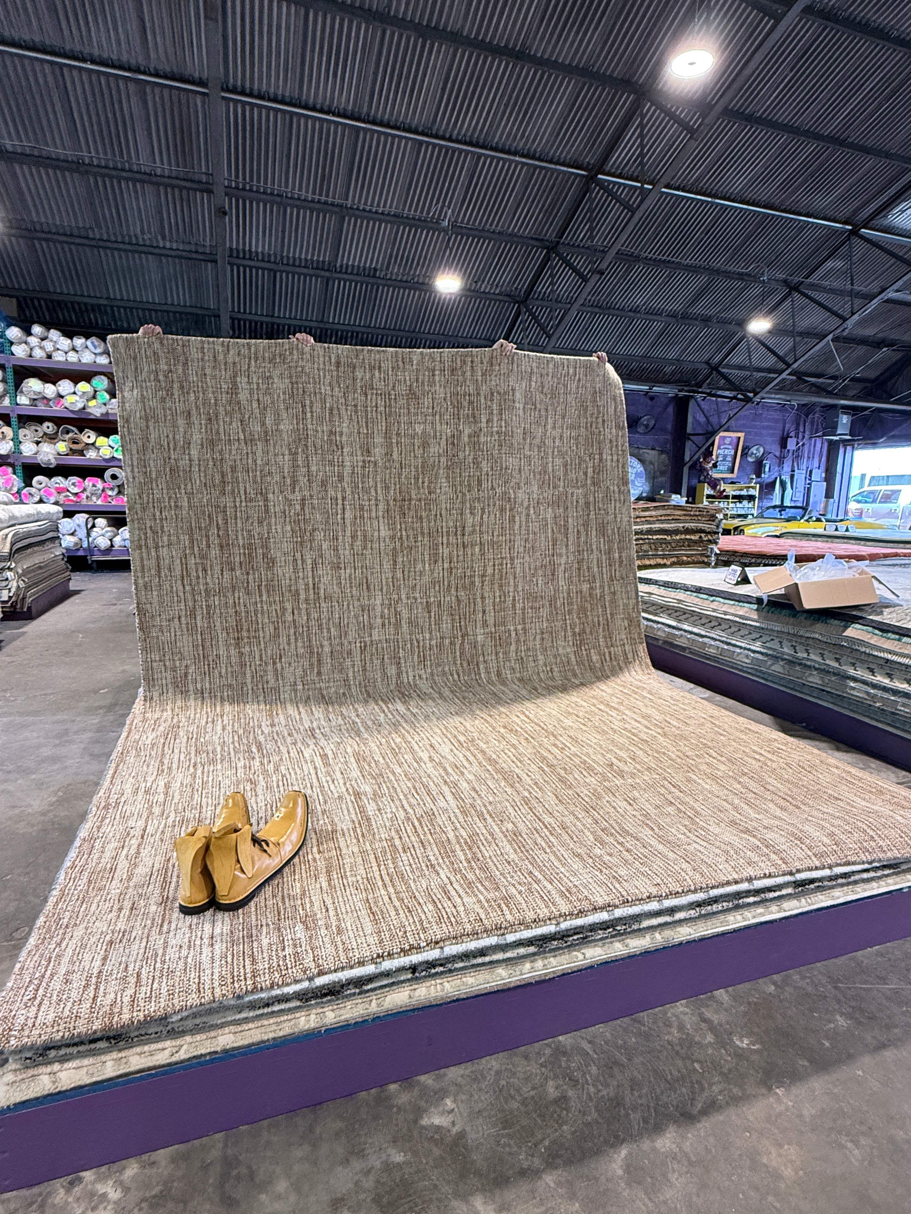 Ed Morrone 9x12 Handwoven Durrie Textured Light Brown