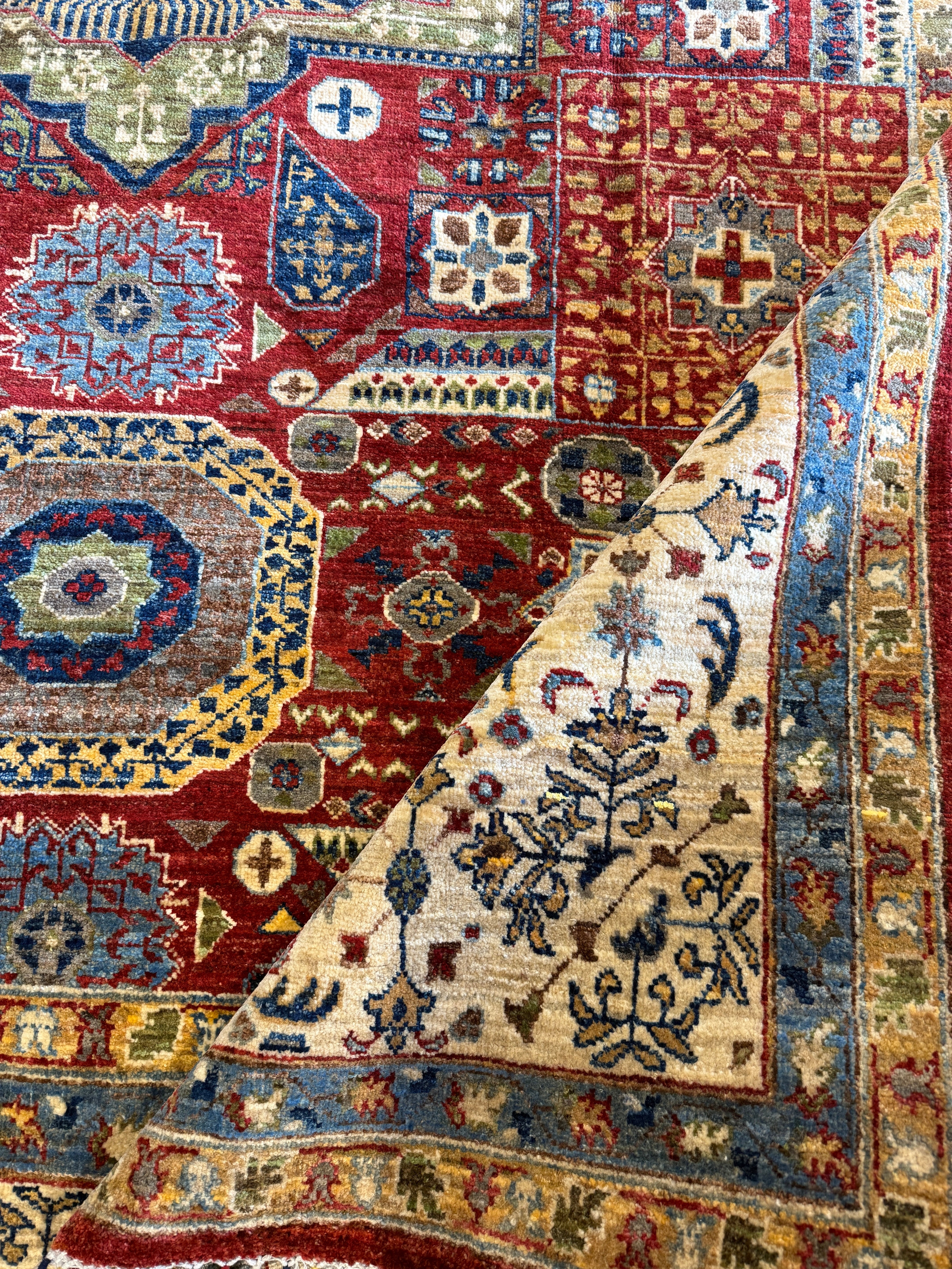 Tamara 8.10x11.8 Red Hand-Knotted Whitewashed Oushak