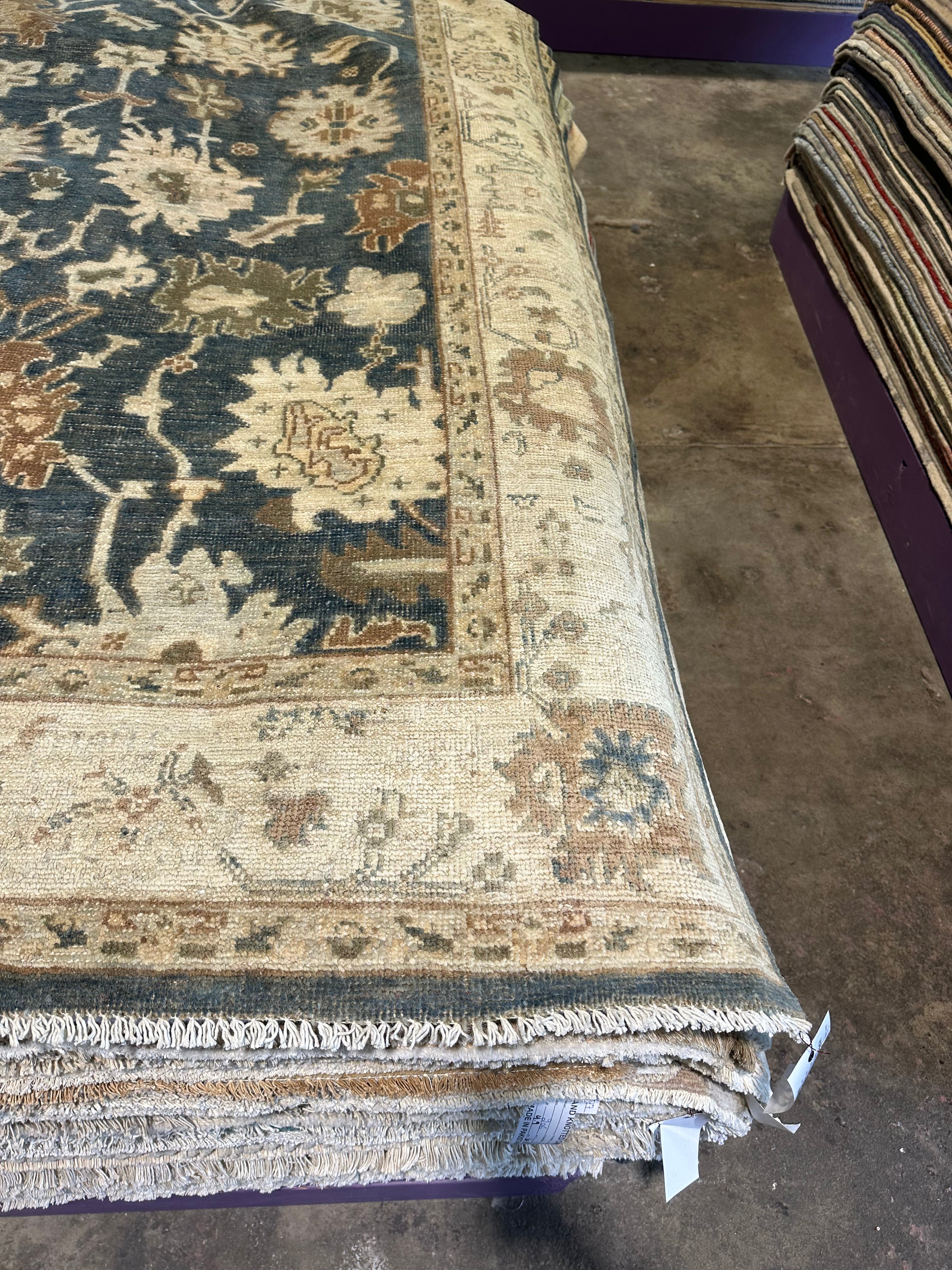 Lindsay Dunn 5.3x7.8 Blue Hand-Knotted Oushak