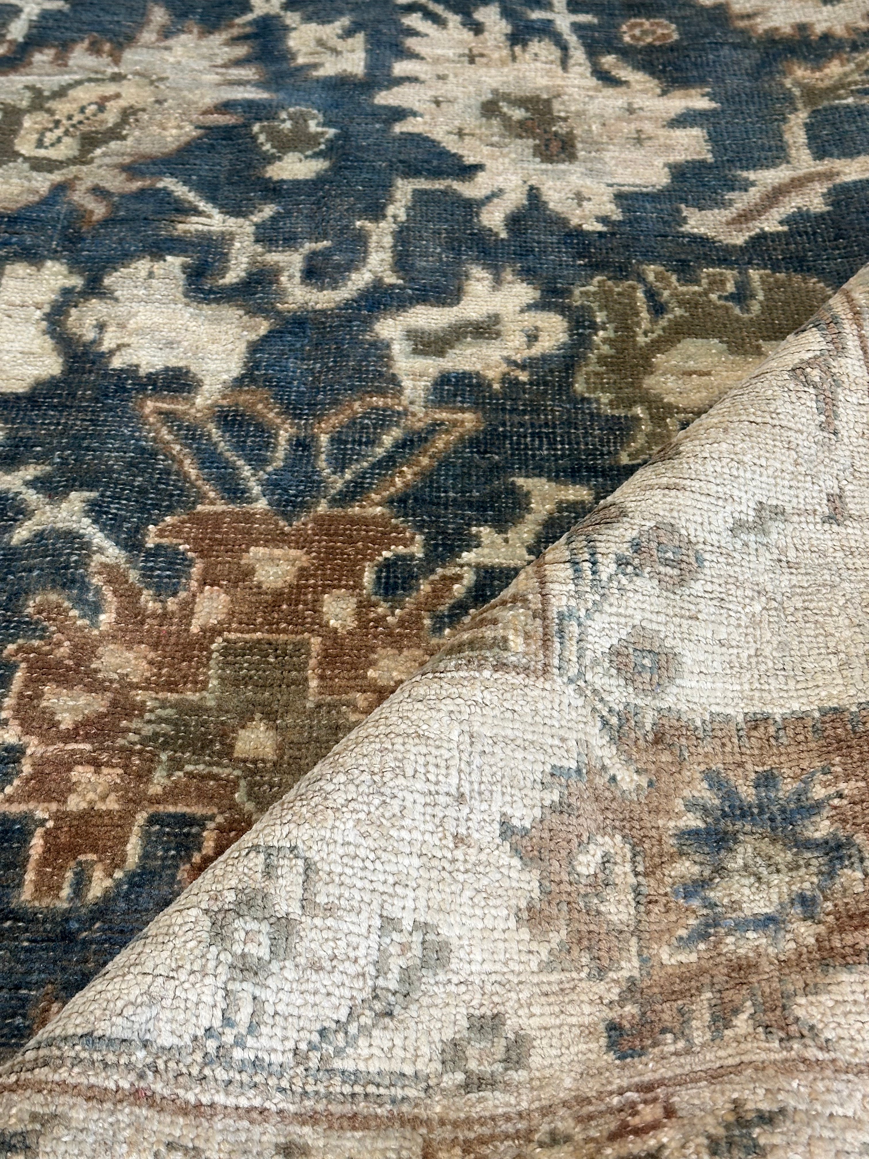 Lindsay Dunn 5.3x7.8 Blue Hand-Knotted Oushak
