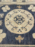 Valerie Wisk 4.8x6.7 Blue Hand-Knotted Oushak