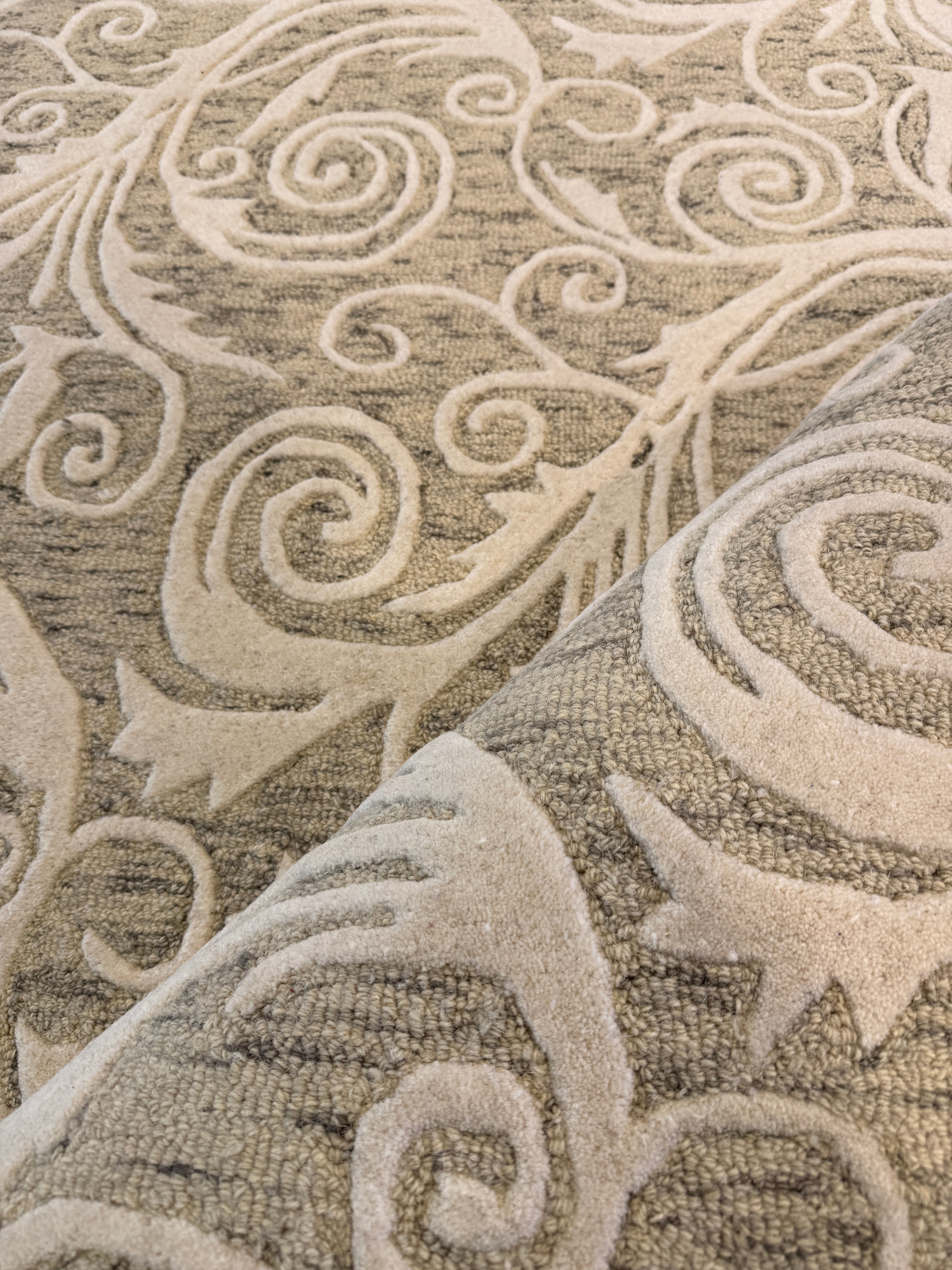 Marcia Hand-Tufted Wool Natural Olive Floral (Multiple Sizes)
