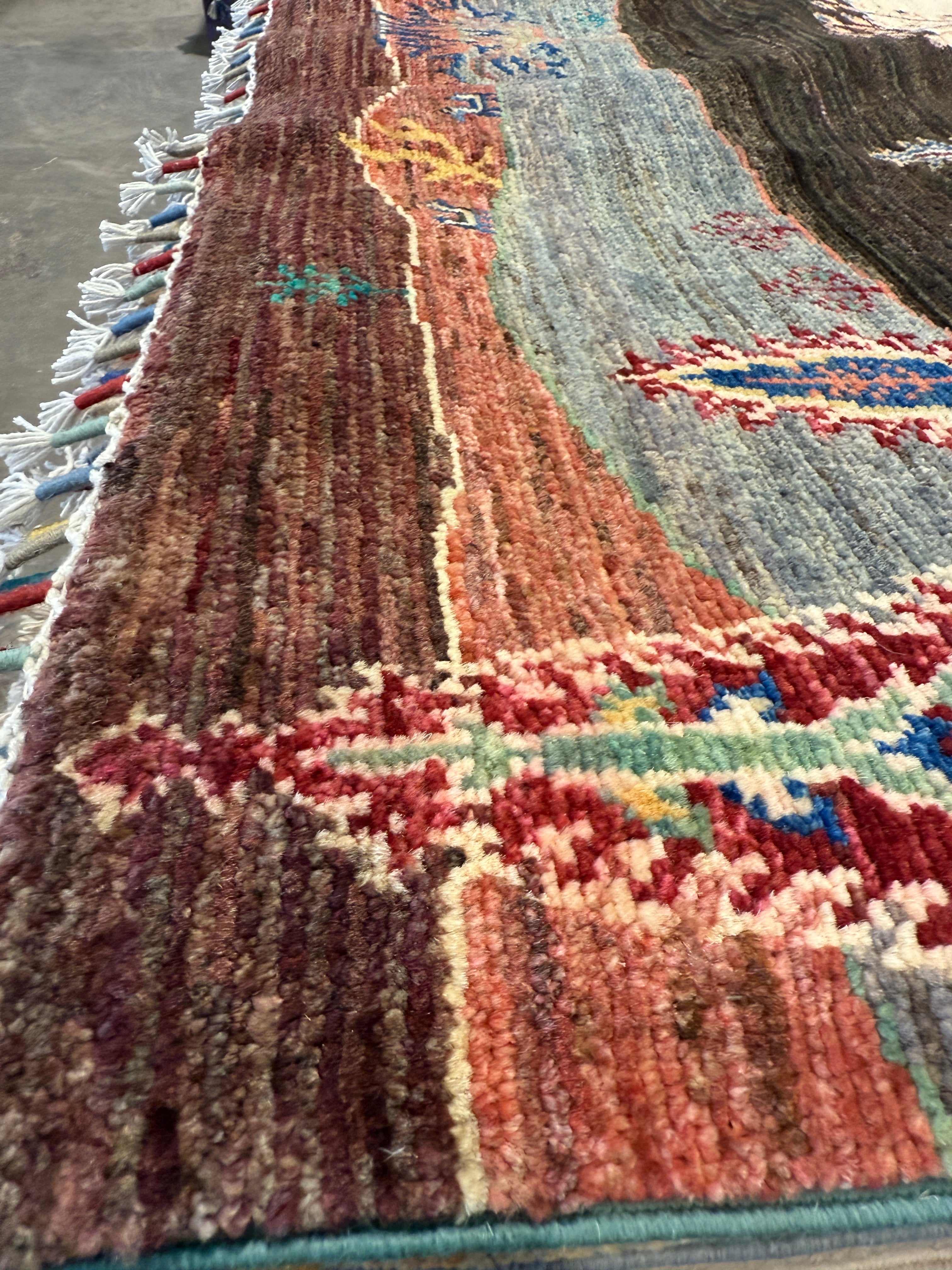 Caitlin Hobart 6.7x9.7 Colorful Hand-Knotted Whitewashed Oushak